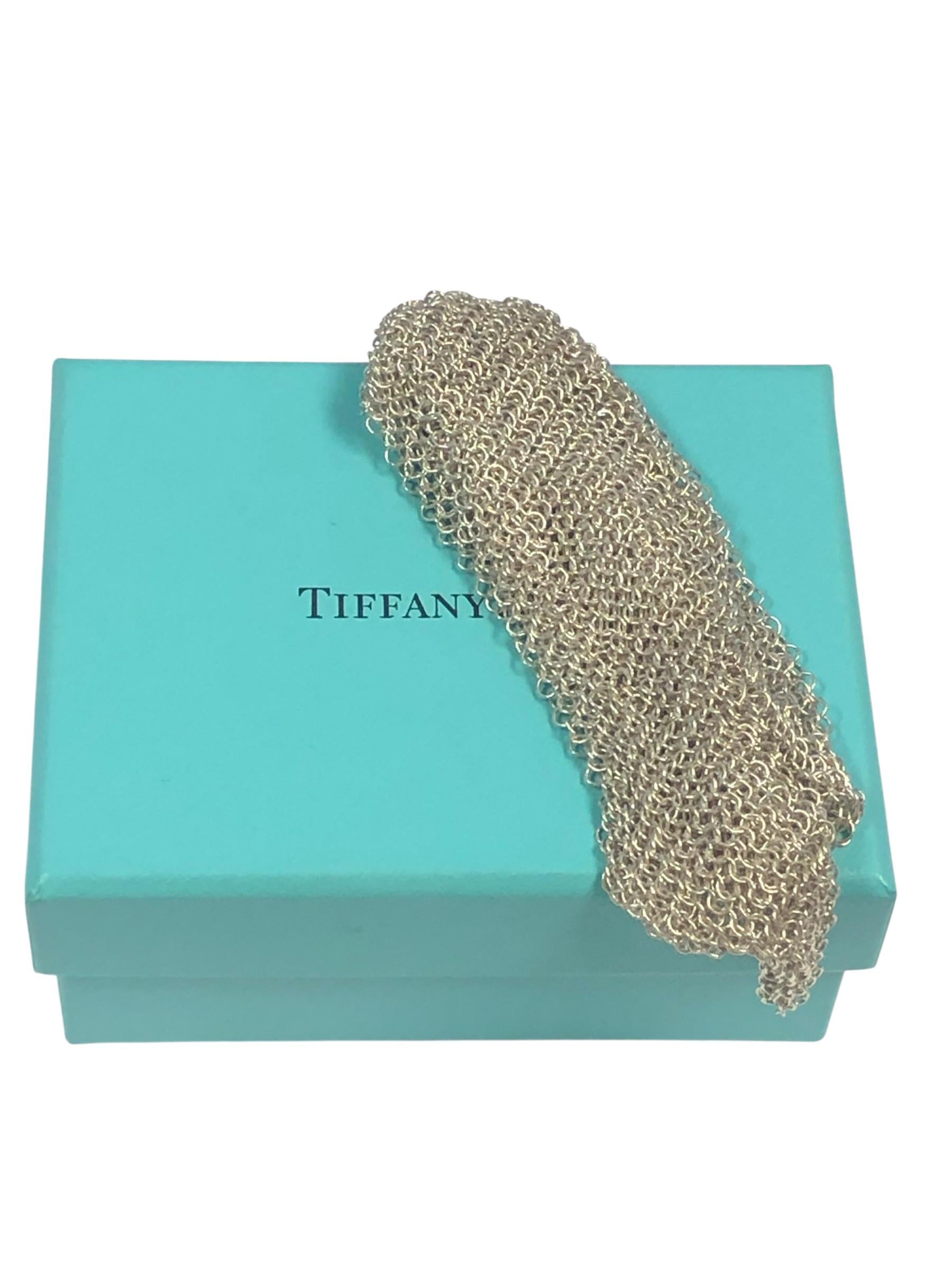 Tiffany & Company Elsa Peretti Sterling Mesh Bib Necklace For Sale 2