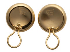 Tiffany & Company - Boucles d'oreilles en or jaune Elsa Peretti à grande empreinte