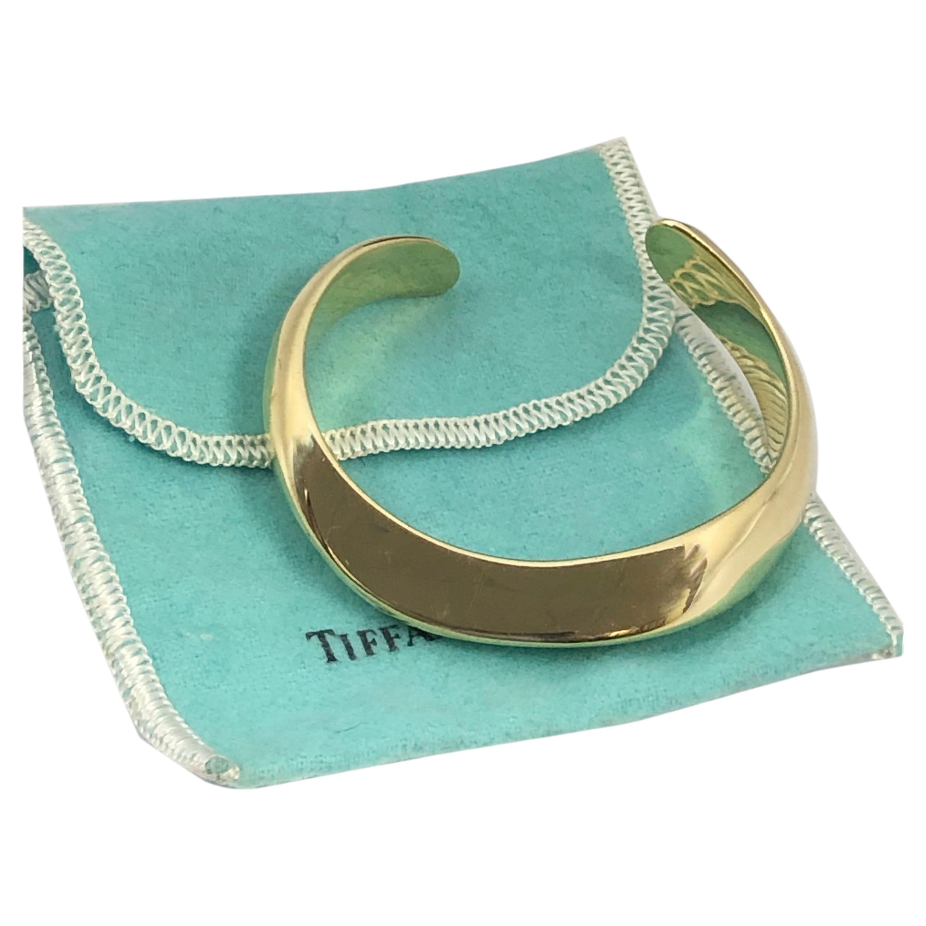 Tiffany & Company Elsa Peretti Vintage Gelbgold Welle Manschettenknopf Armband