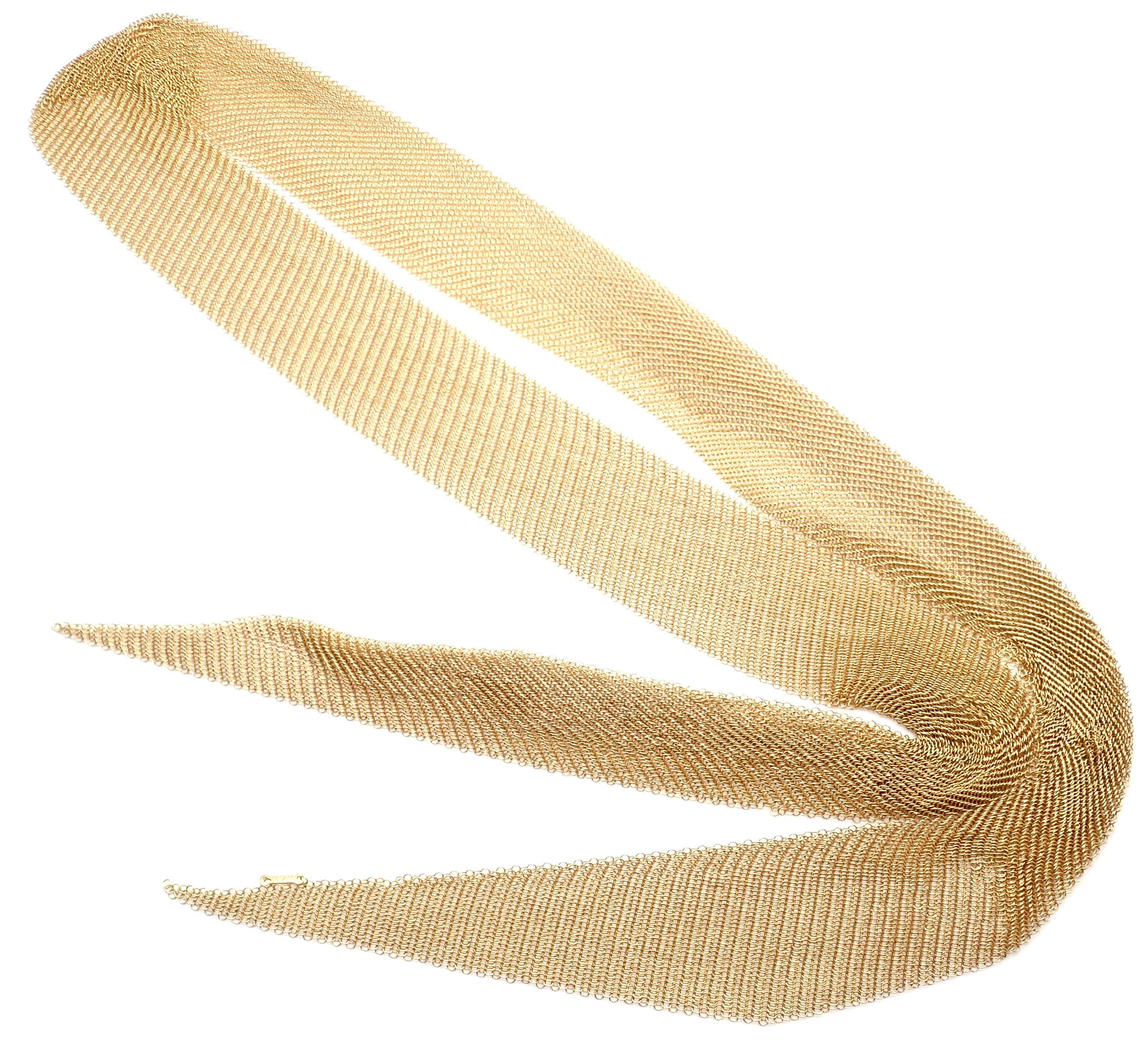 Tiffany & Company Elsa Peretti Collier écharpe en or jaune maillé 7
