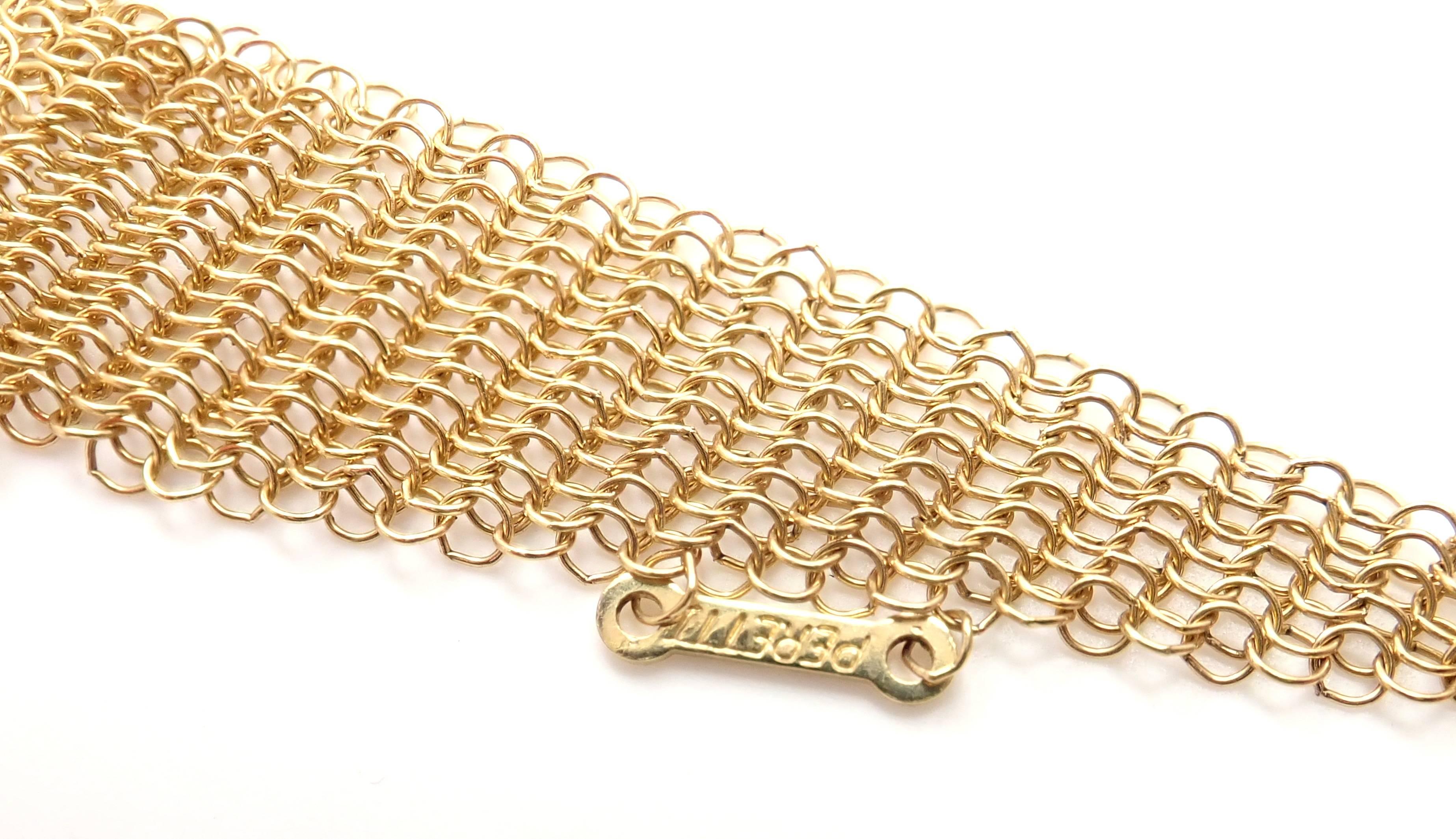 Women's or Men's Tiffany & Company Elsa Peretti Yellow Gold Mesh Scarf Necklace