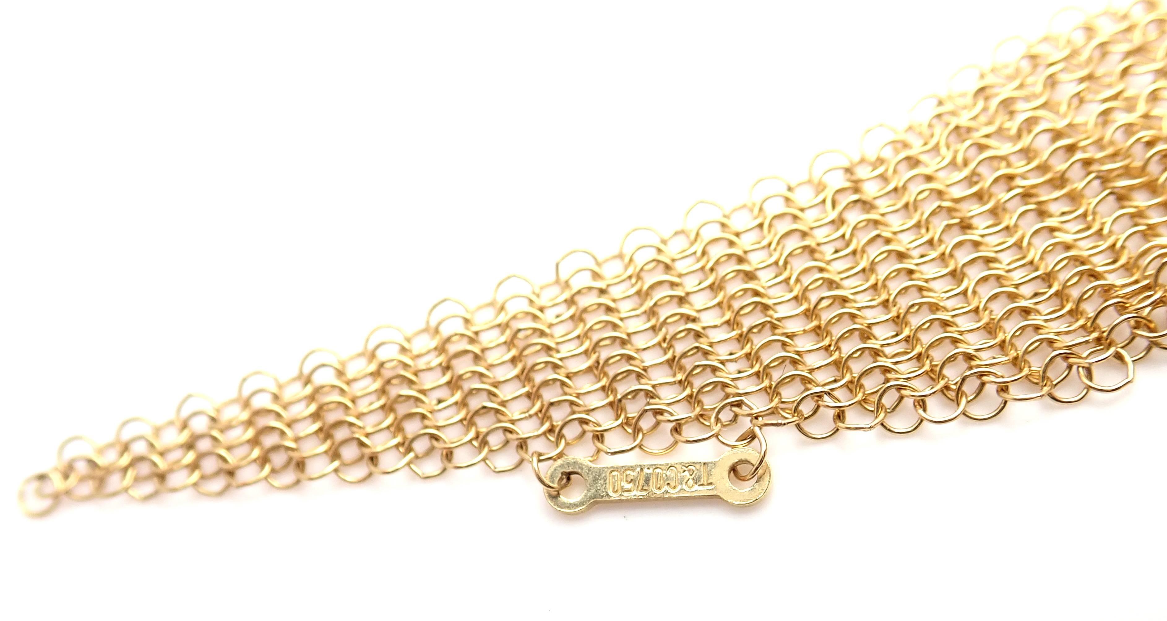 Tiffany & Company Elsa Peretti Yellow Gold Mesh Scarf Necklace 2