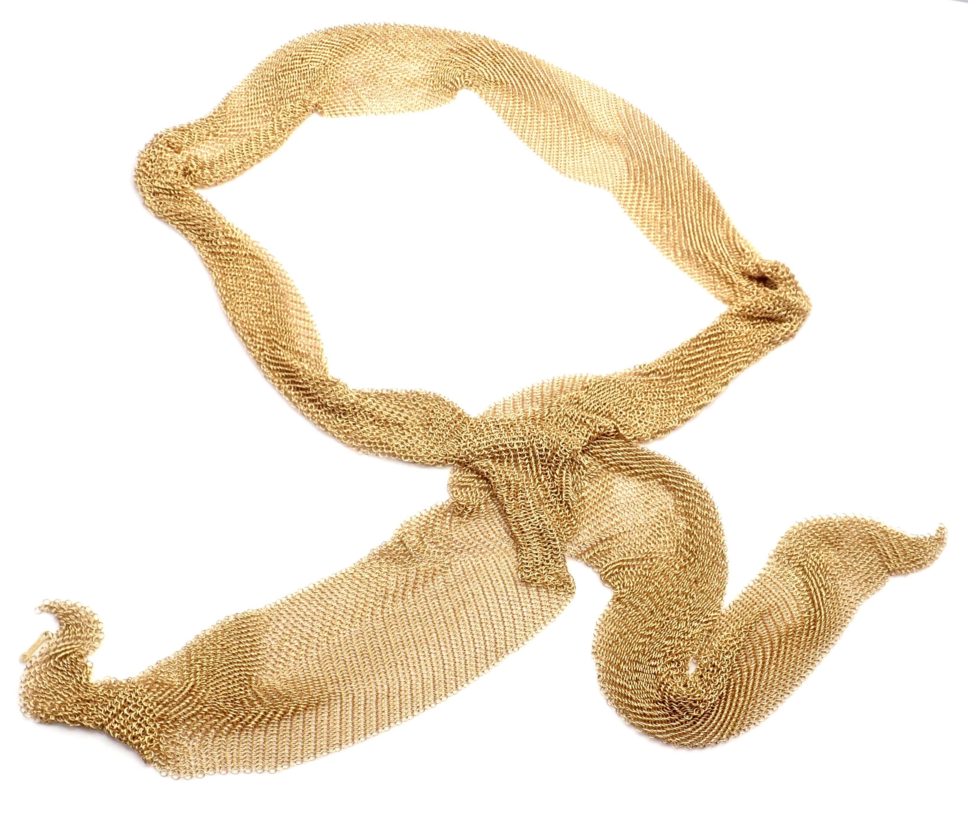 Tiffany & Company Elsa Peretti Yellow Gold Mesh Scarf Necklace 3
