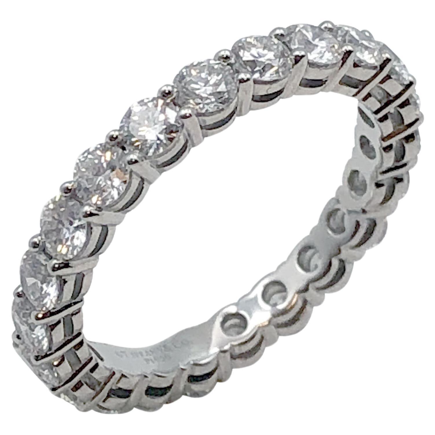 Tiffany & Company Forever collection Platinum and Diamond Eternity Band Ring For Sale