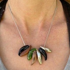 Tiffany & Company Frank Gehry Sterling Silver Hanging Fish Pendant Necklace