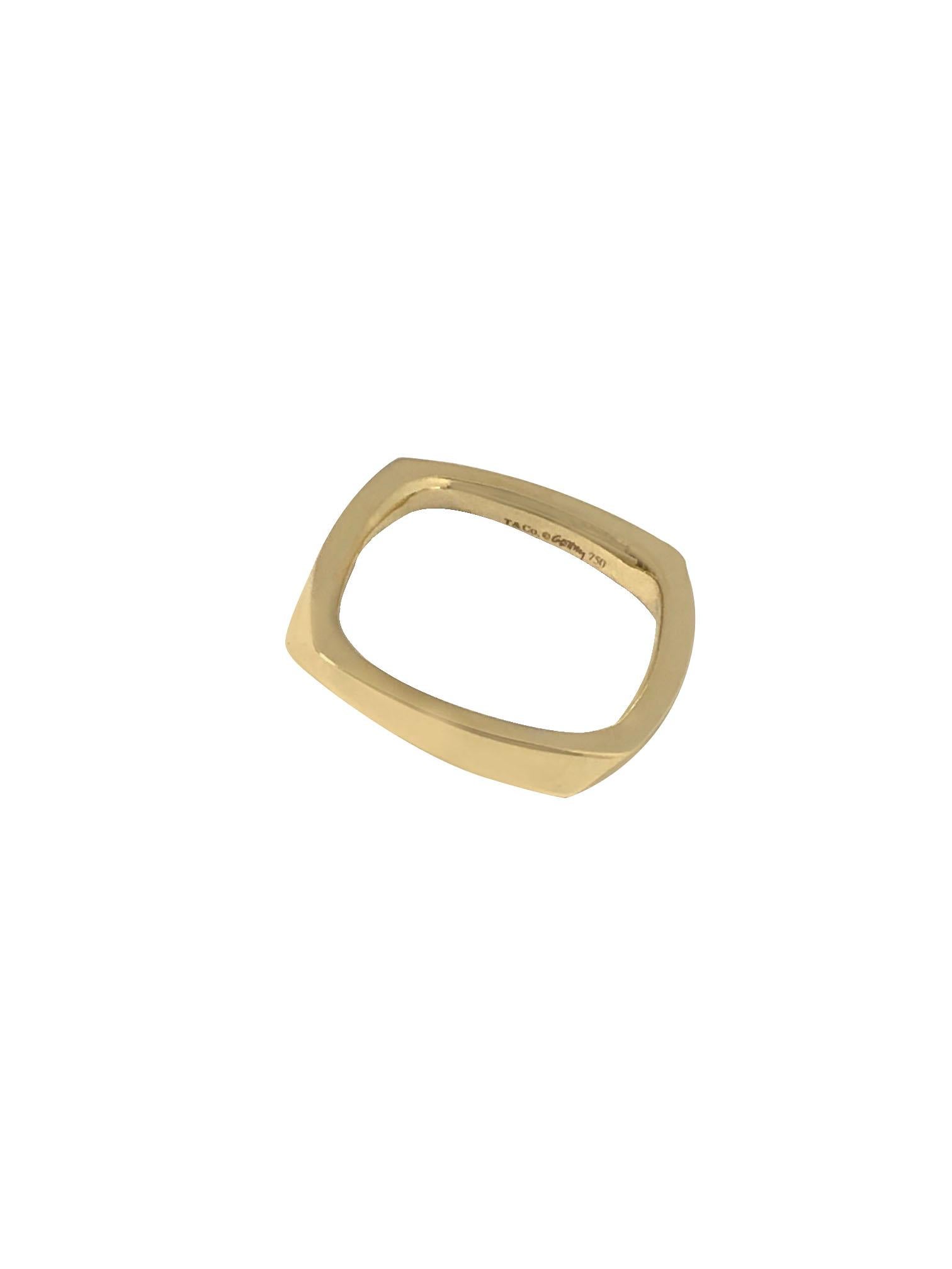 Circa 2014 Frank Gehry for Tiffany & Company 18K yellow Gold Torque Ring, 2.5 M.M. wide and weighing 6.3 Grams, finger size 7 1/4.