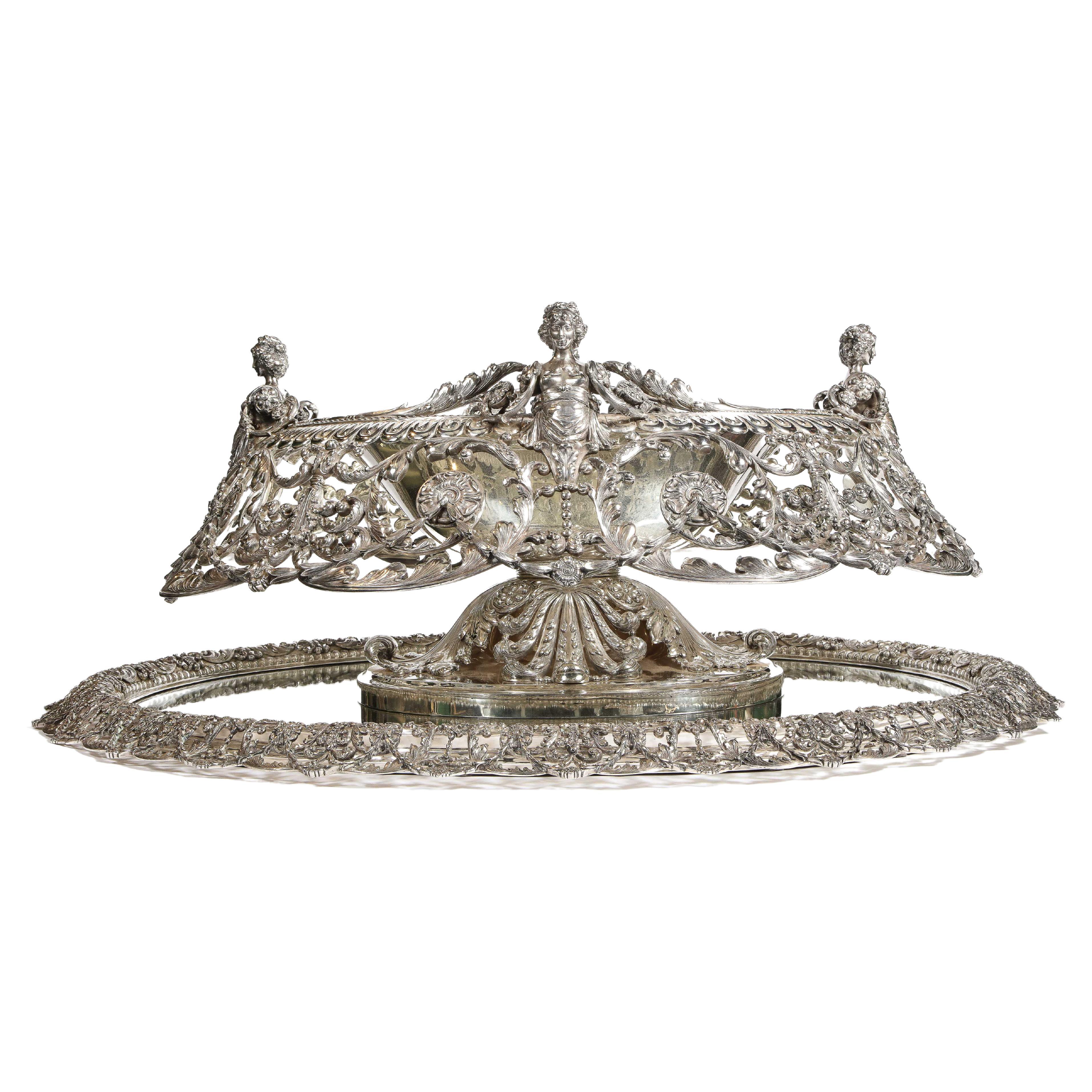 American Tiffany & Company, George Paulding Farnham, A Rare, Lavish Silver Centerpiece For Sale