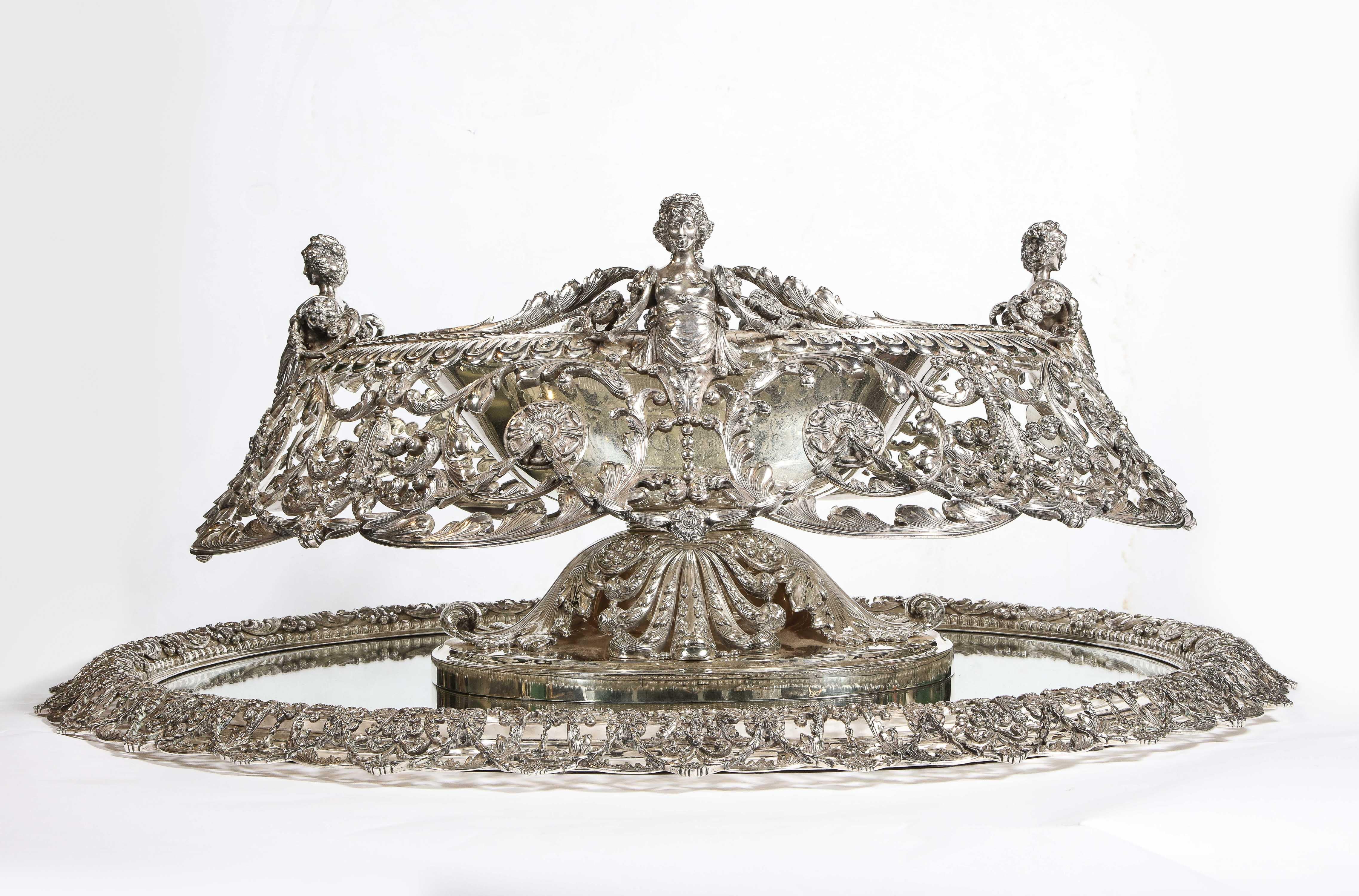 Tiffany & Company, George Paulding Farnham, A Rare, Lavish Silver Centerpiece In Good Condition For Sale In New York, NY