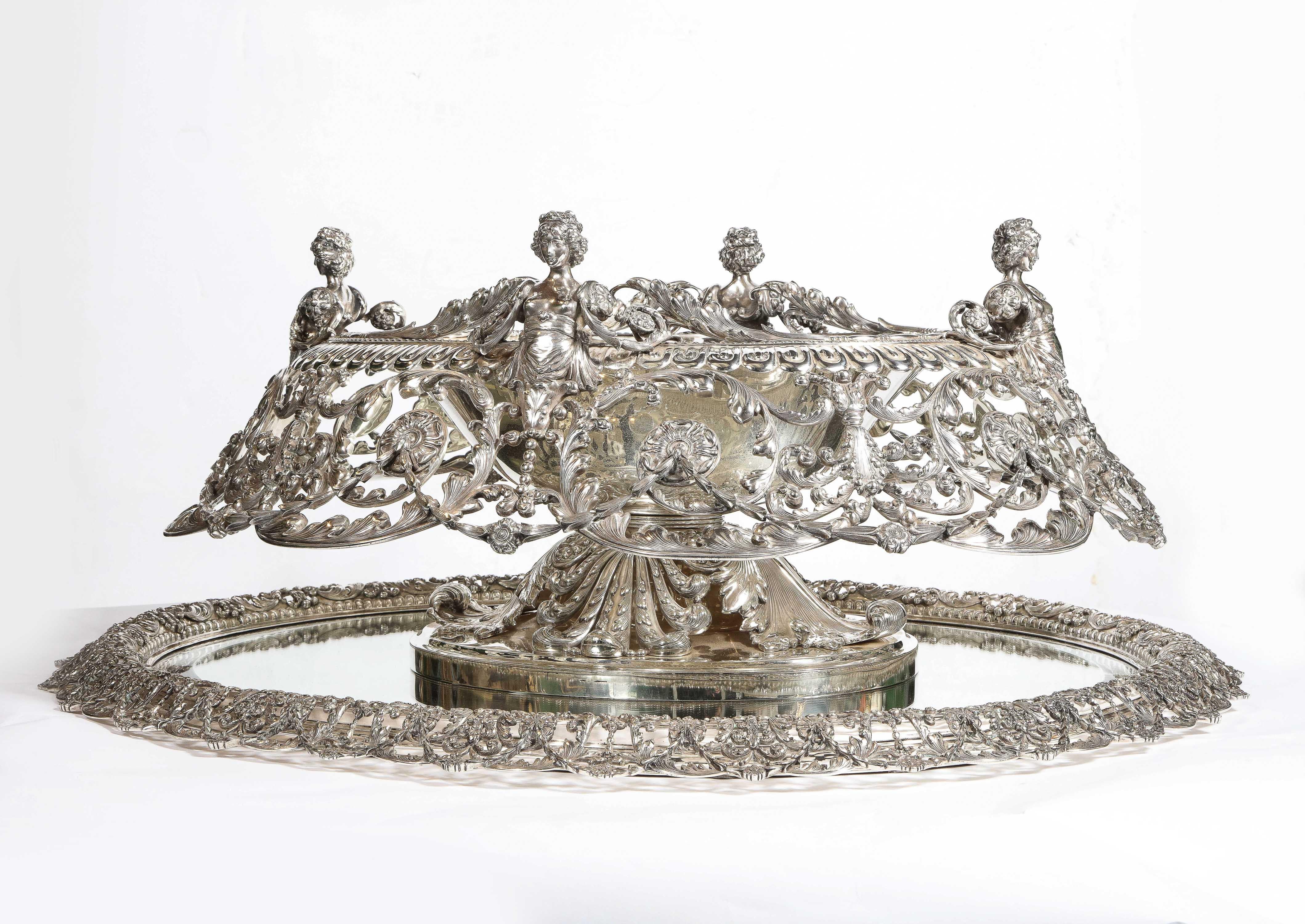 20th Century Tiffany & Company, George Paulding Farnham, A Rare, Lavish Silver Centerpiece For Sale