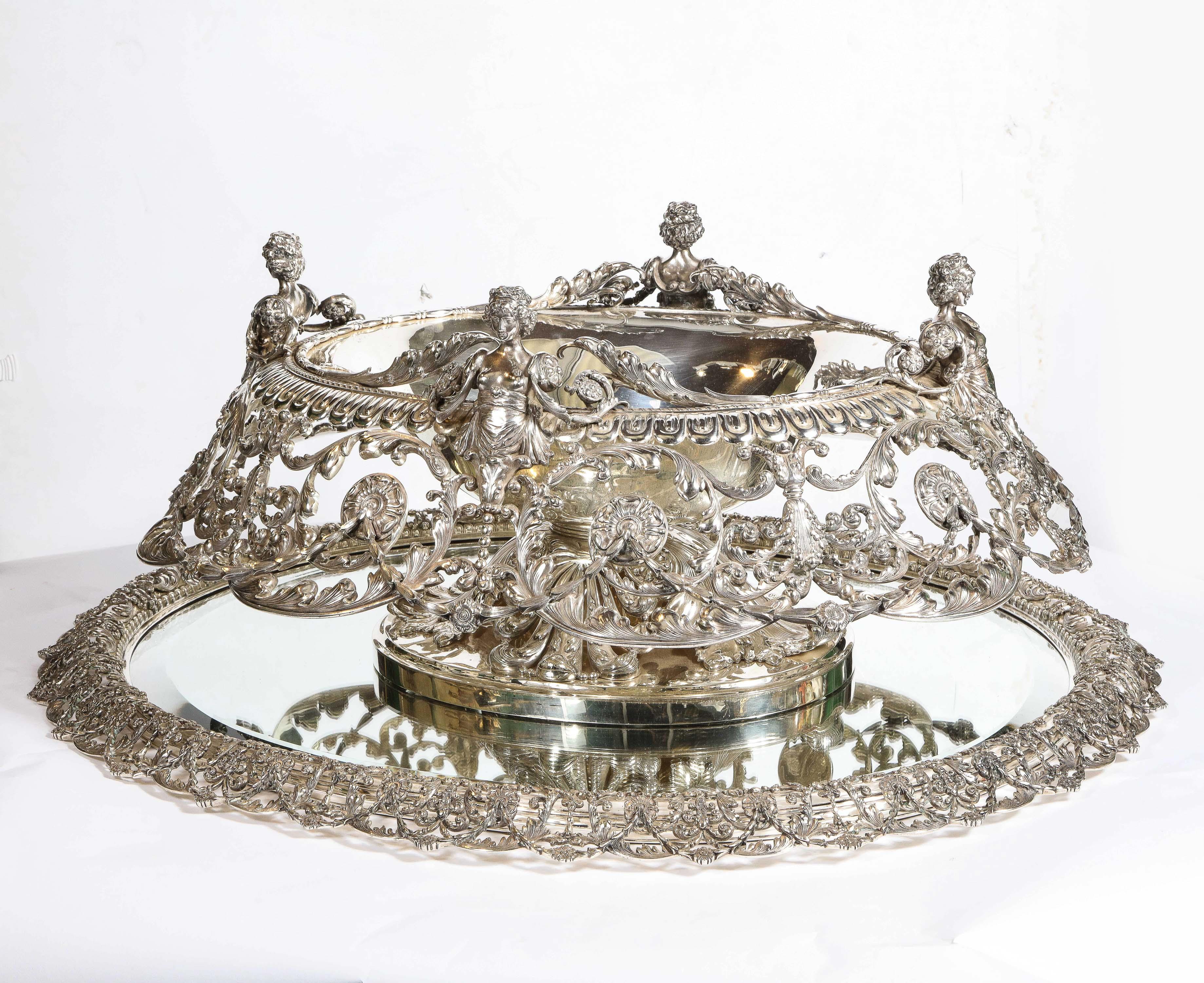 Sterling Silver Tiffany & Company, George Paulding Farnham, A Rare, Lavish Silver Centerpiece For Sale