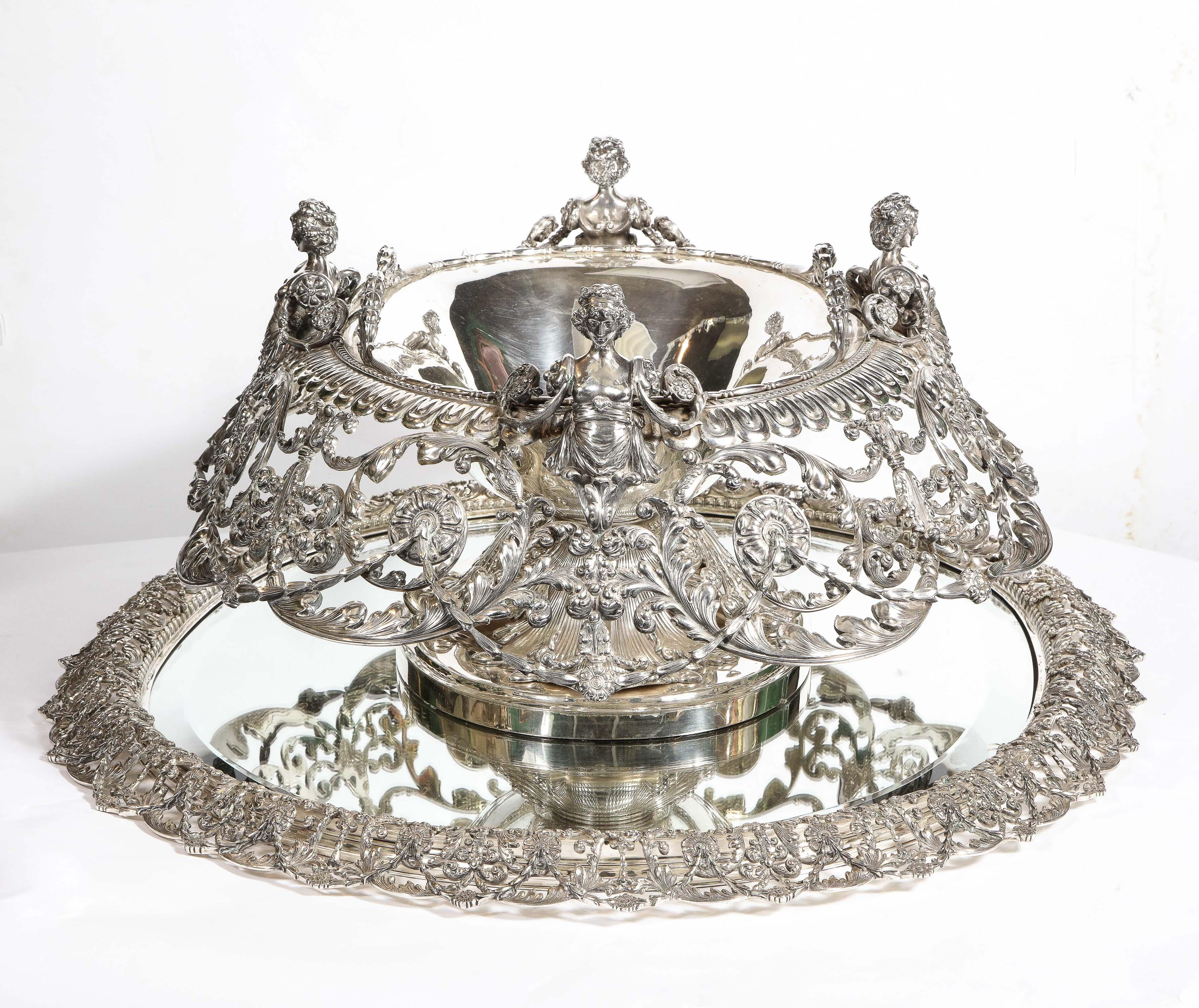 Tiffany & Company, George Paulding Farnham, A Rare, Lavish Silver Centerpiece For Sale 1