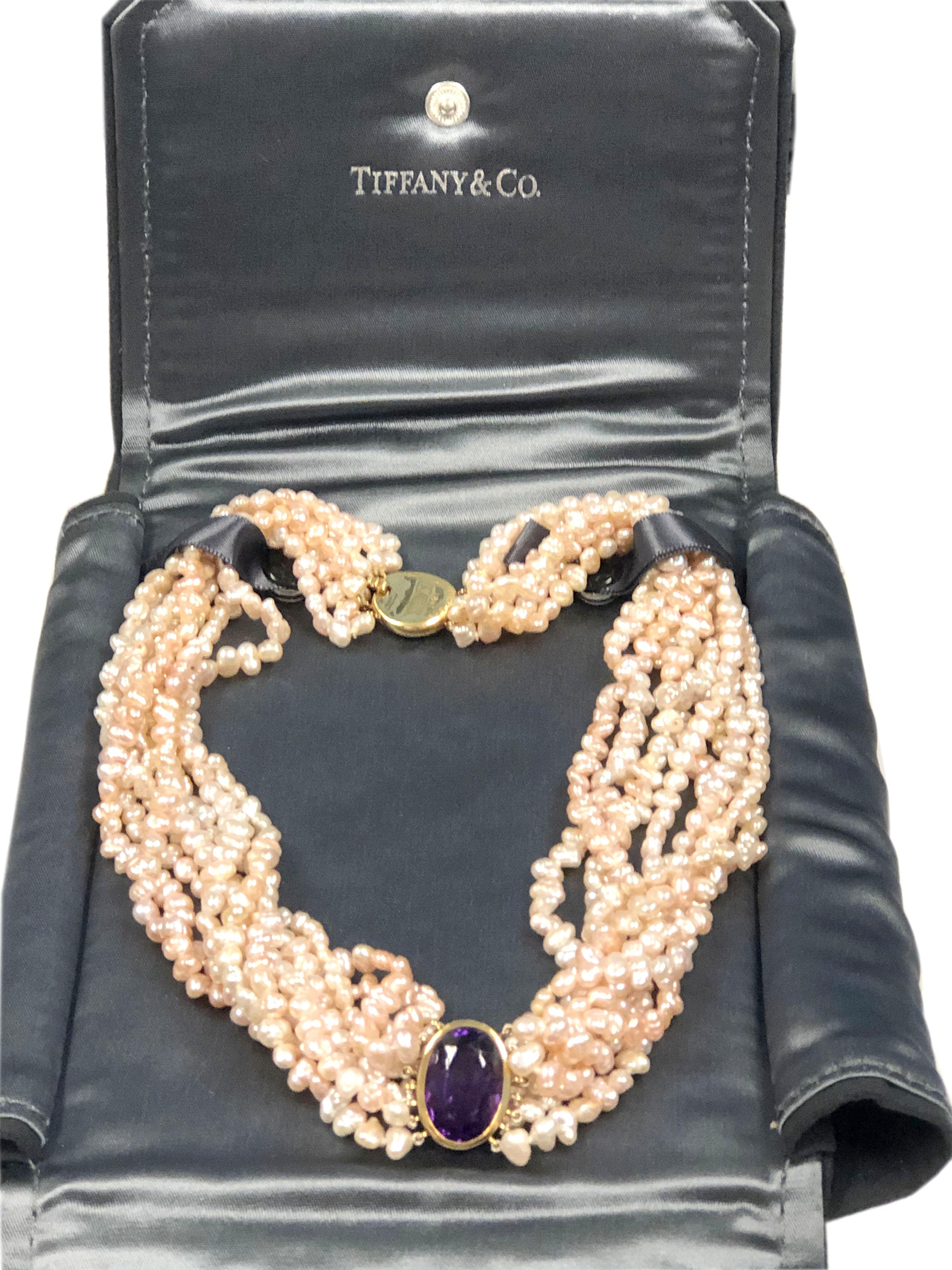 Tiffany & Company Gold Amethyst and Pearl Torasde Necklace 2