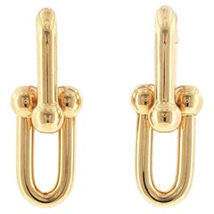 Tiffany & Company Hardware 18 Karat Yellow Gold Medium Link Drop Earrings