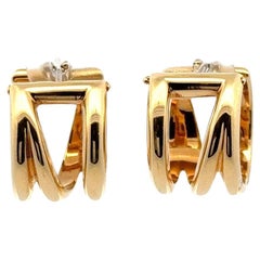 Tiffany & Company, créoles italiennes zigzag en or jaune 18 carats