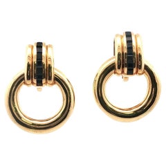 Tiffany 
Company Italy Sapphire 18KYG Vintage Door Knocker Ear-Clip Earrings