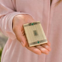 Tiffany & Company Jade & Enamel 14 Karat Yellow Gold Cigarette Case Vintage