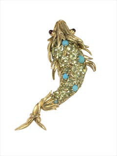 Tiffany & Co. Jean Schlumberger Iconic Gold and Gem Set Fish Brooch