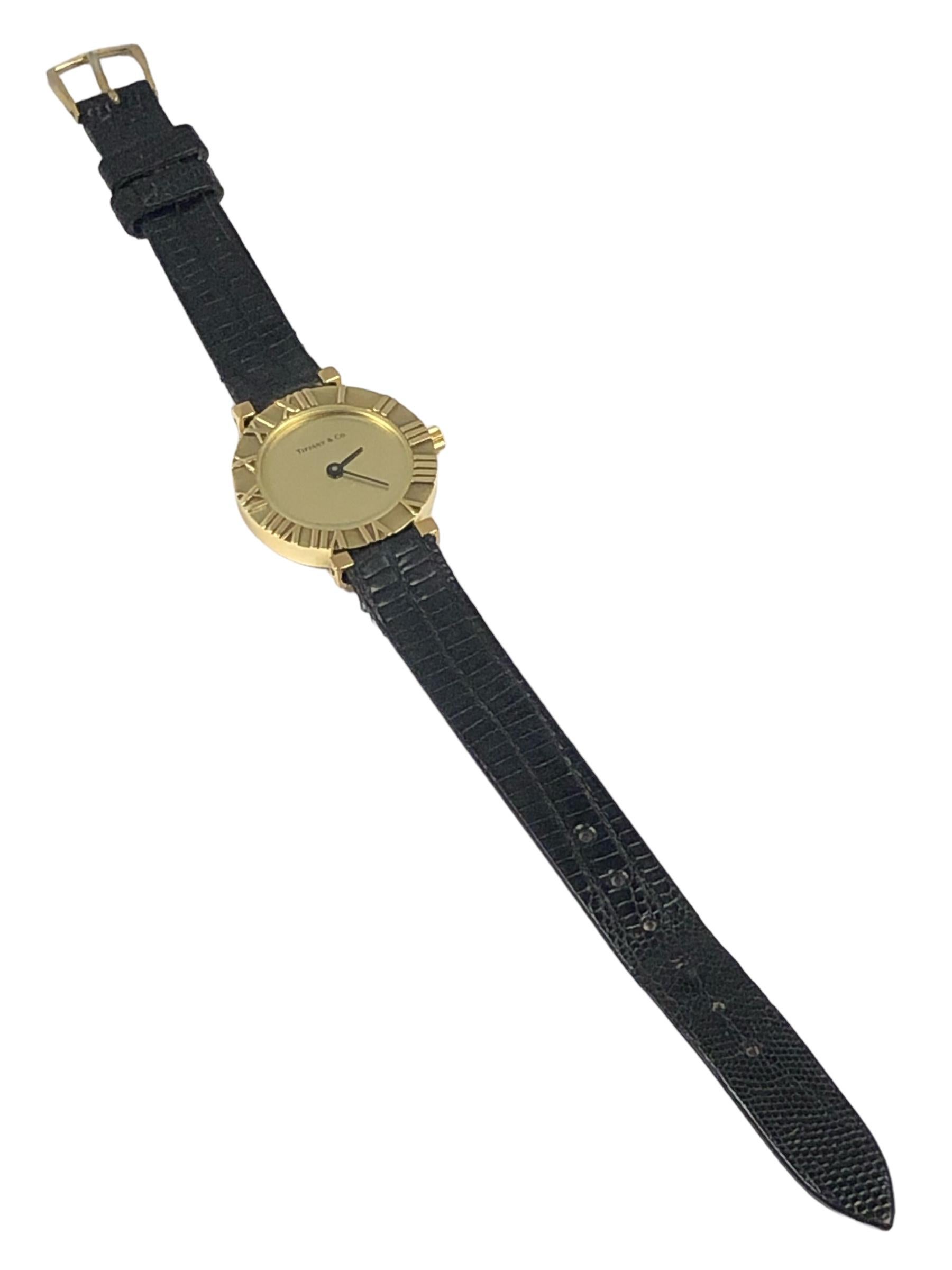 Tiffany & Company Ladies 18k Yellow Gold Atlas Wrist Watch 1
