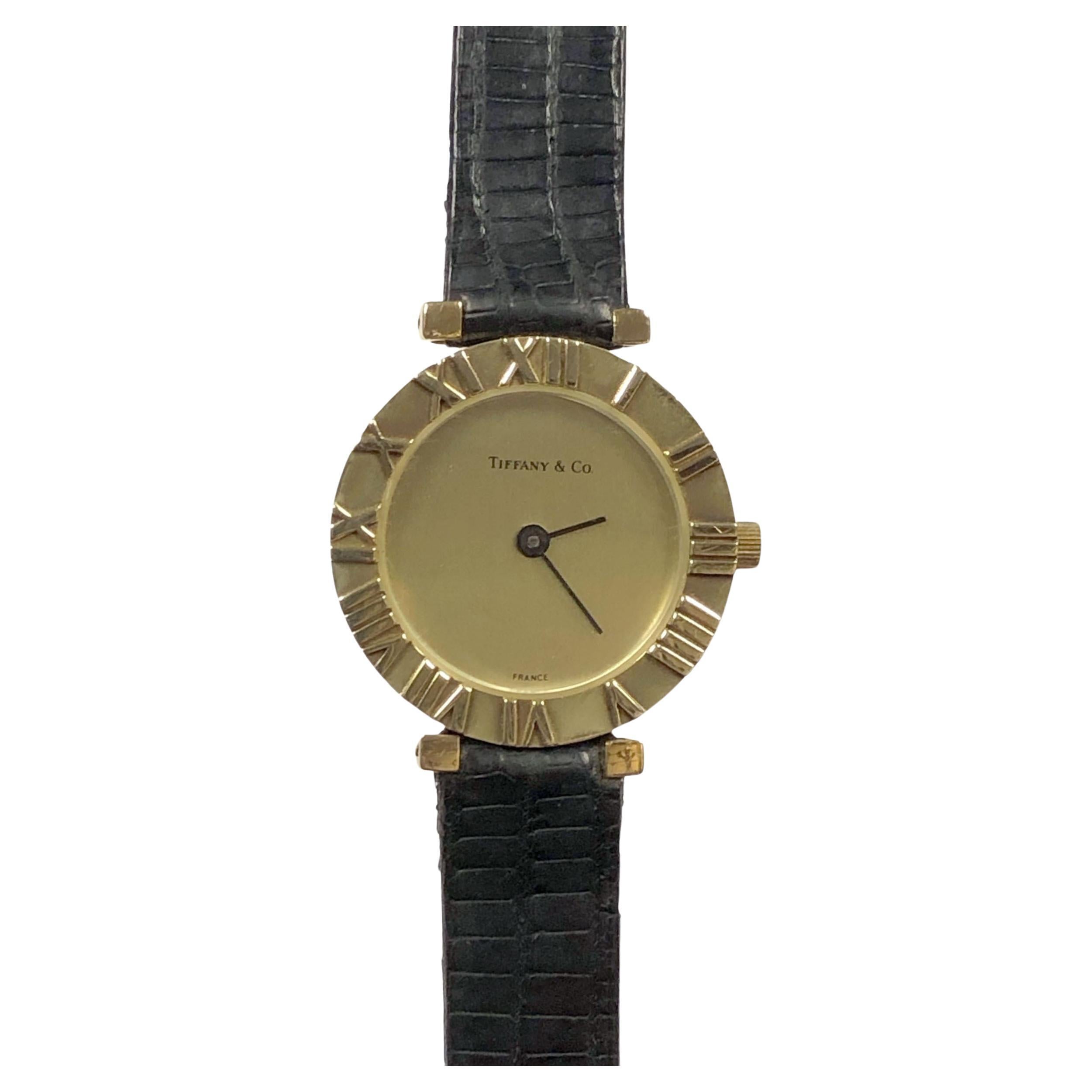 Tiffany & Company Ladies 18k Yellow Gold Atlas Wrist Watch