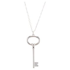 Vintage Tiffany & Company Large Key Necklace, Sterling Silver, Length 24 Inches