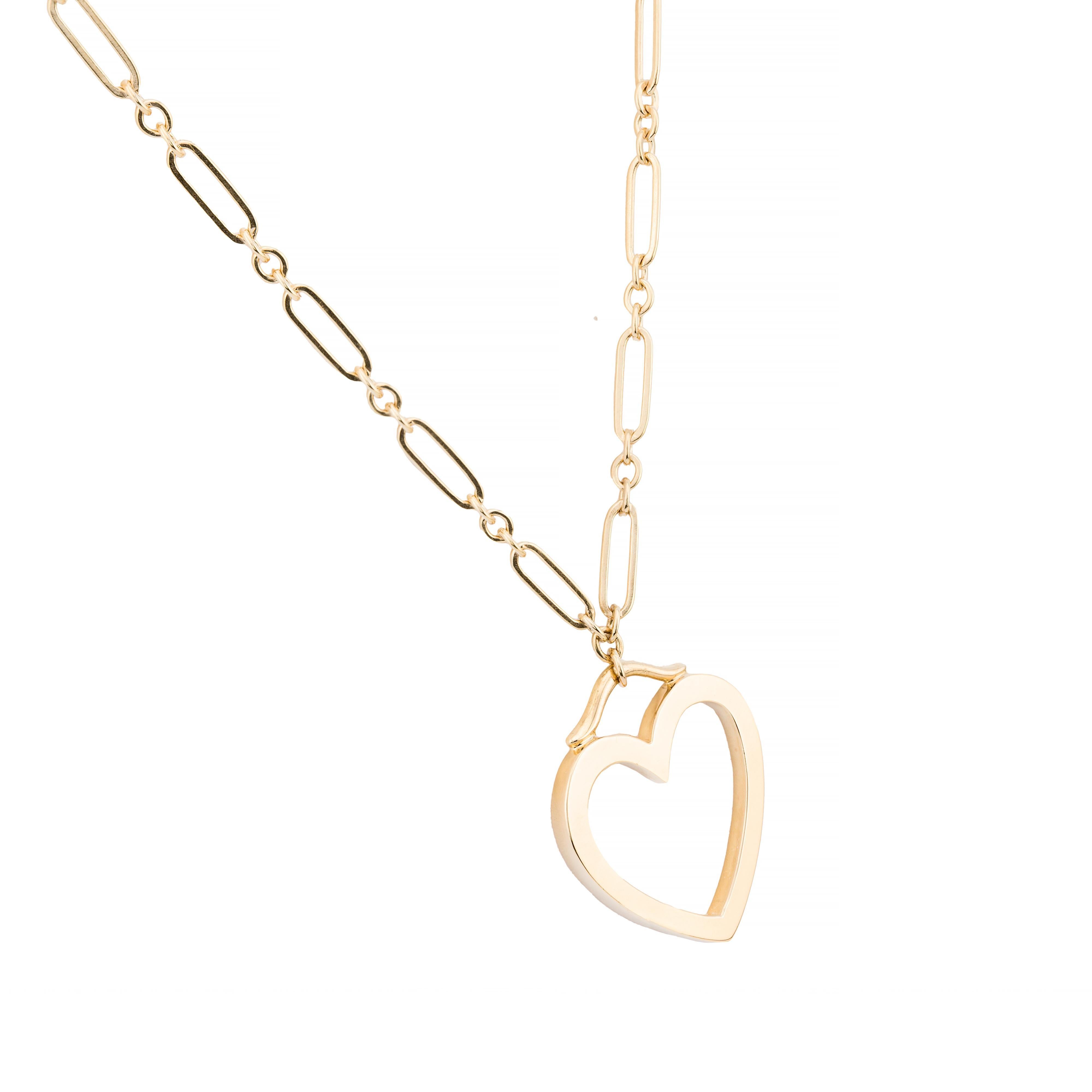 Contemporain Tiffany & Company - Grand collier à cœur sentimental en or jaune 18 carats en vente