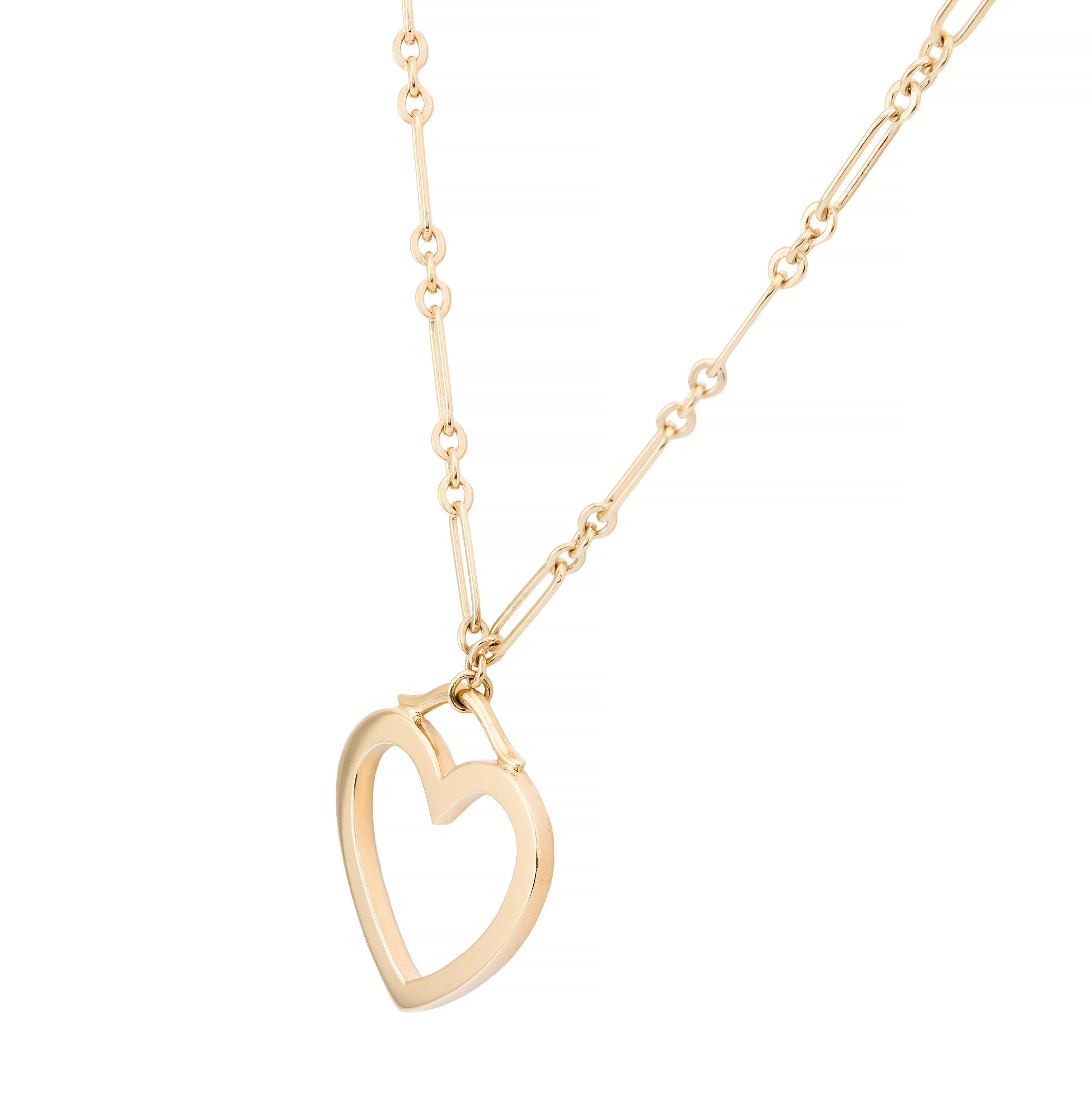 Tiffany & Company - Grand collier à cœur sentimental en or jaune 18 carats Excellent état - En vente à Boston, MA