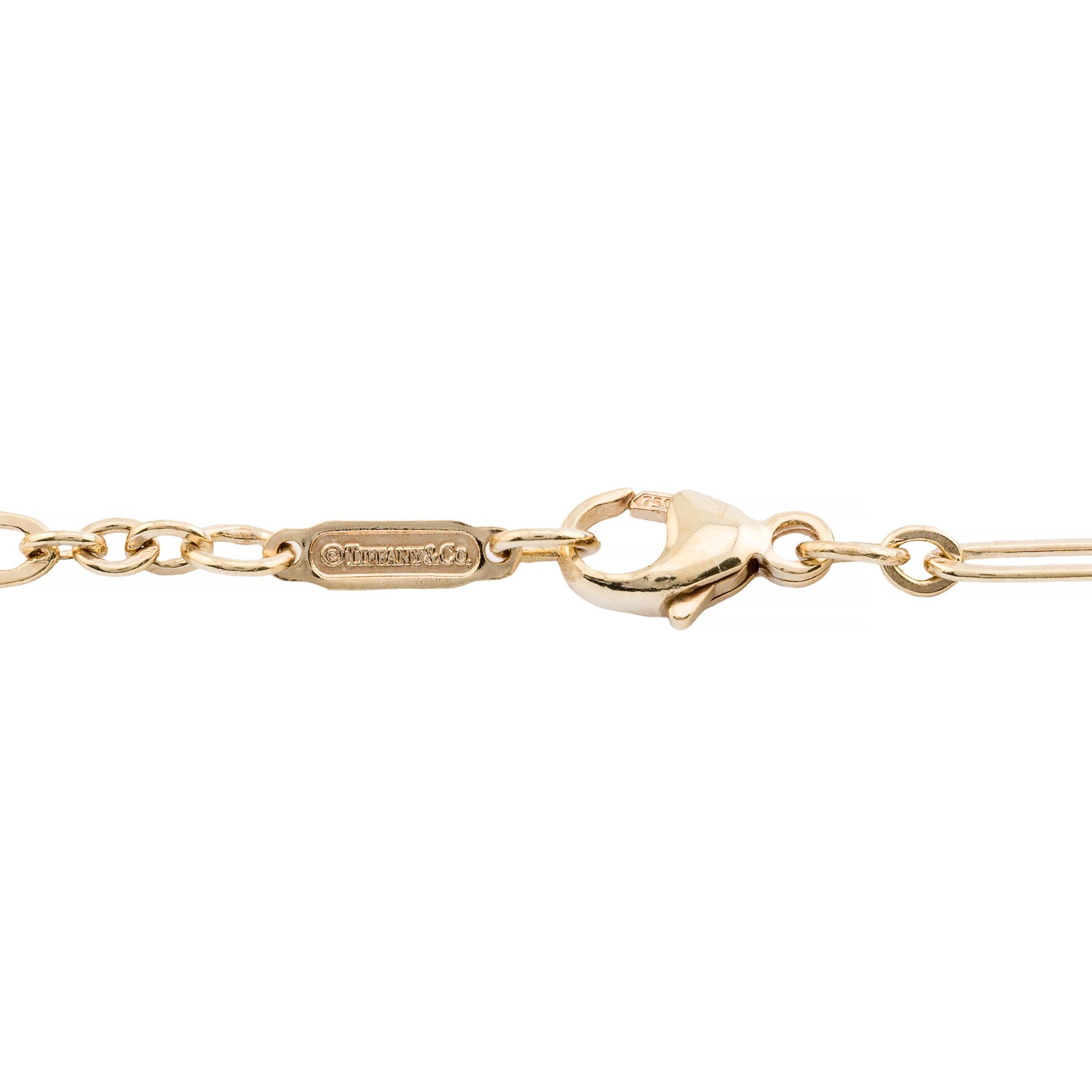 Tiffany & Company - Grand collier à cœur sentimental en or jaune 18 carats en vente 1