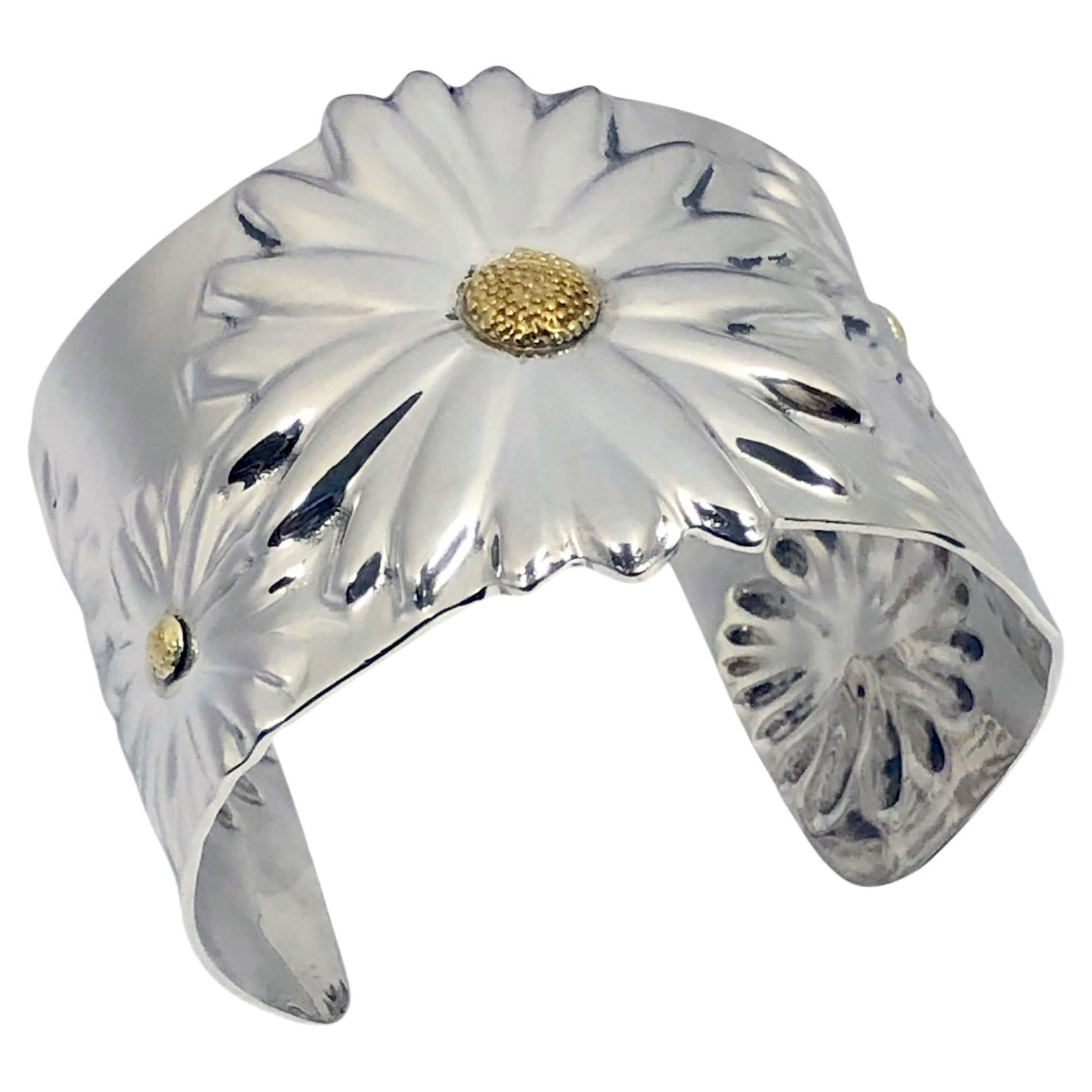 Bracciale a margherita grande in argento e 18 carati di Tiffany & Company