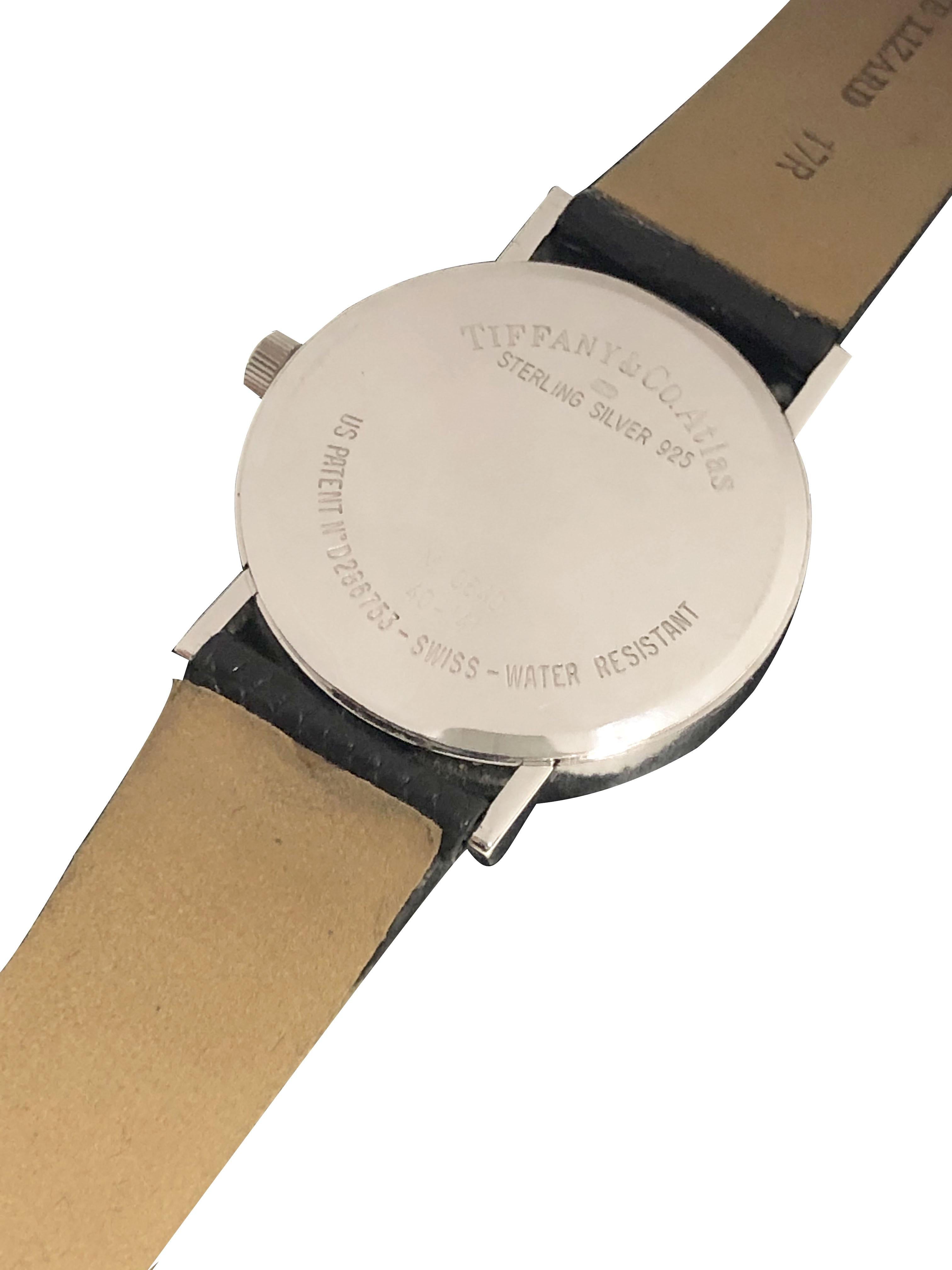 Tiffany & Co. Large Sterling Atlas Quartz Wristwatch In Excellent Condition In Chicago, IL
