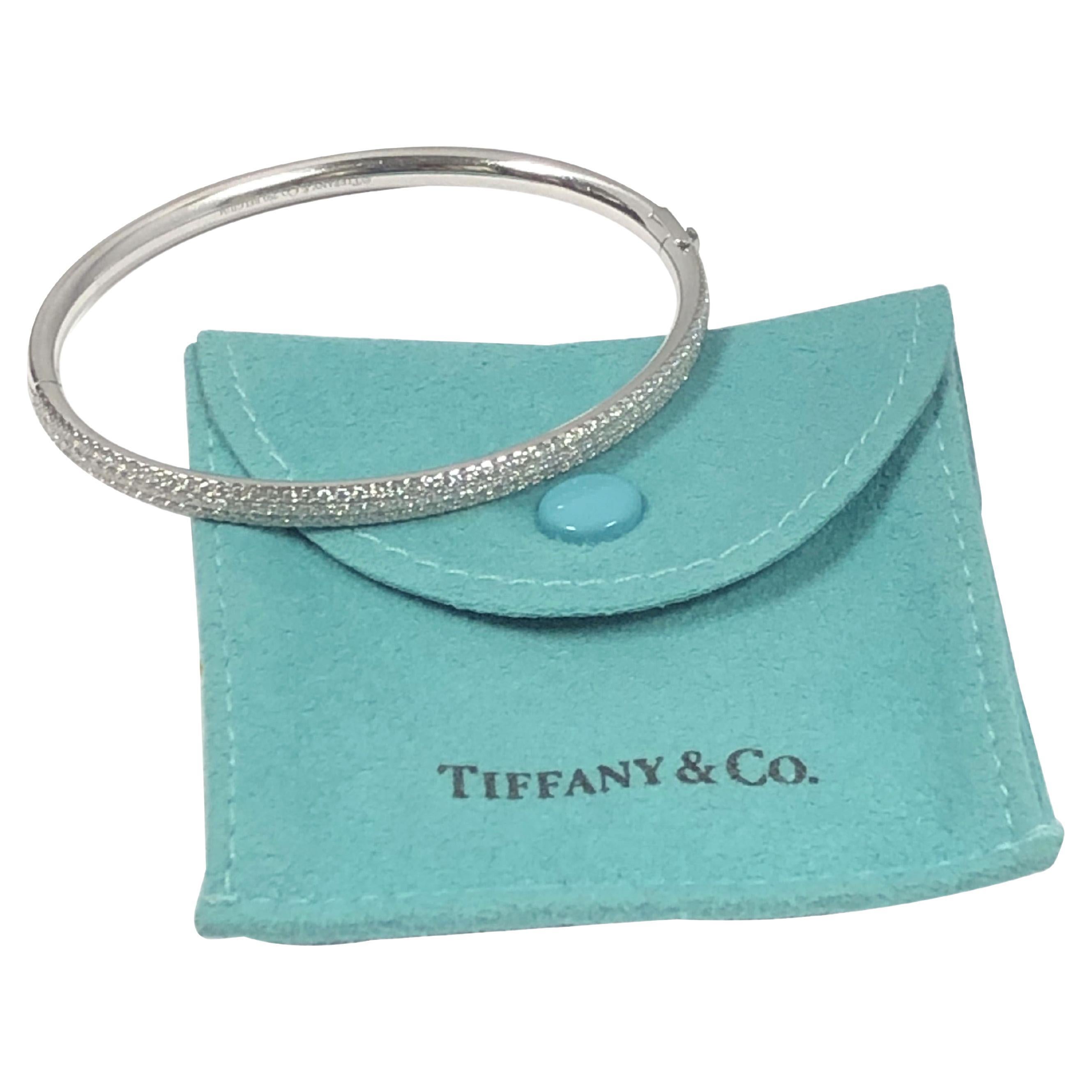 Tiffany & Co. Metro White Gold and Diamond Bangle Bracelet