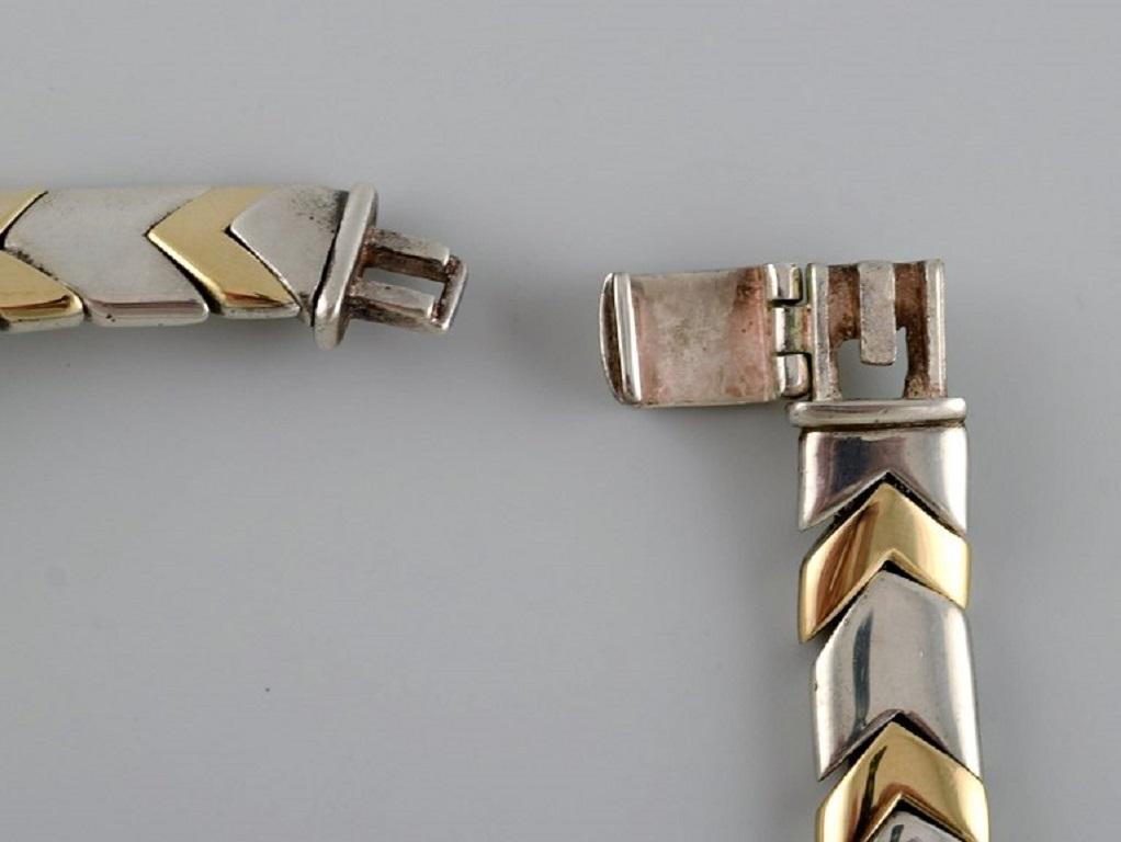 Tiffany & Company, New York, Modernist Necklace in Gilded Sterling Silver In Excellent Condition In bronshoj, DK