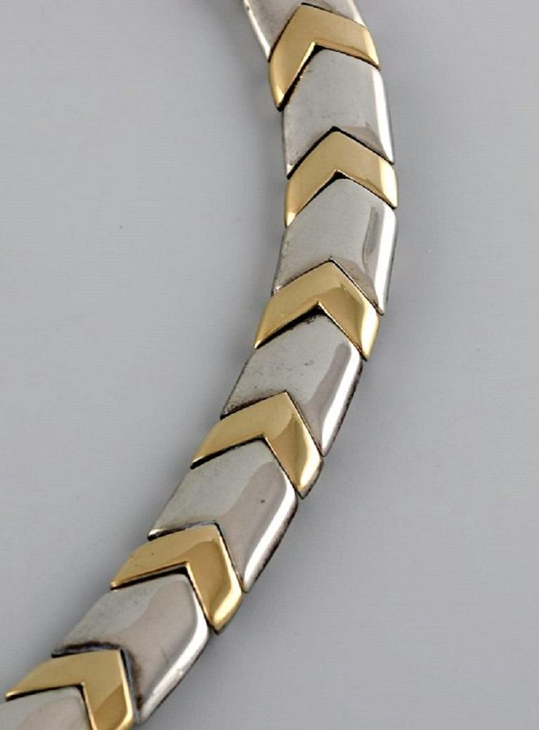 Women's Tiffany & Company, New York, Modernist Necklace in Gilded Sterling Silver