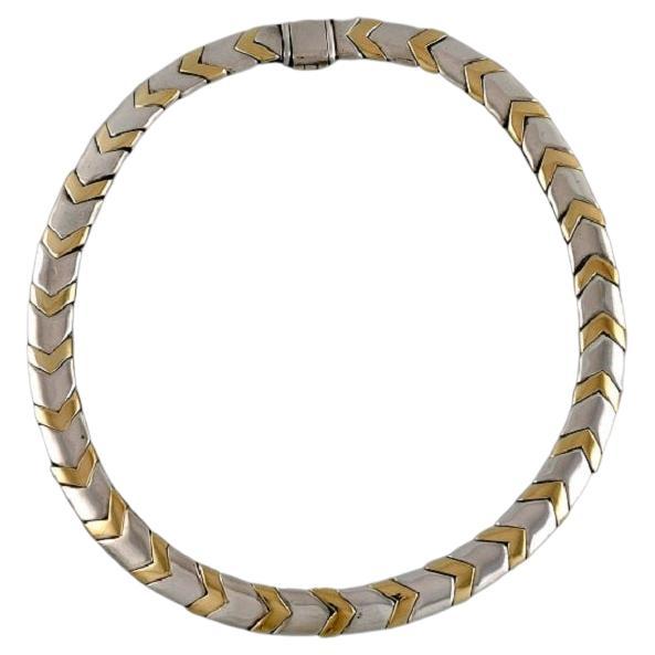 Tiffany & Company, New York, Modernist Necklace in Gilded Sterling Silver