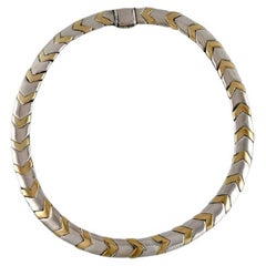 Tiffany & Company, New York, Modernist Necklace in Gilded Sterling Silver