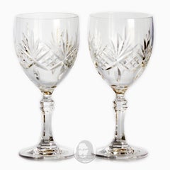 Tiffany & Company Newport Water Goblets Glasses 2pc Set with Box RCR Vintage 80s