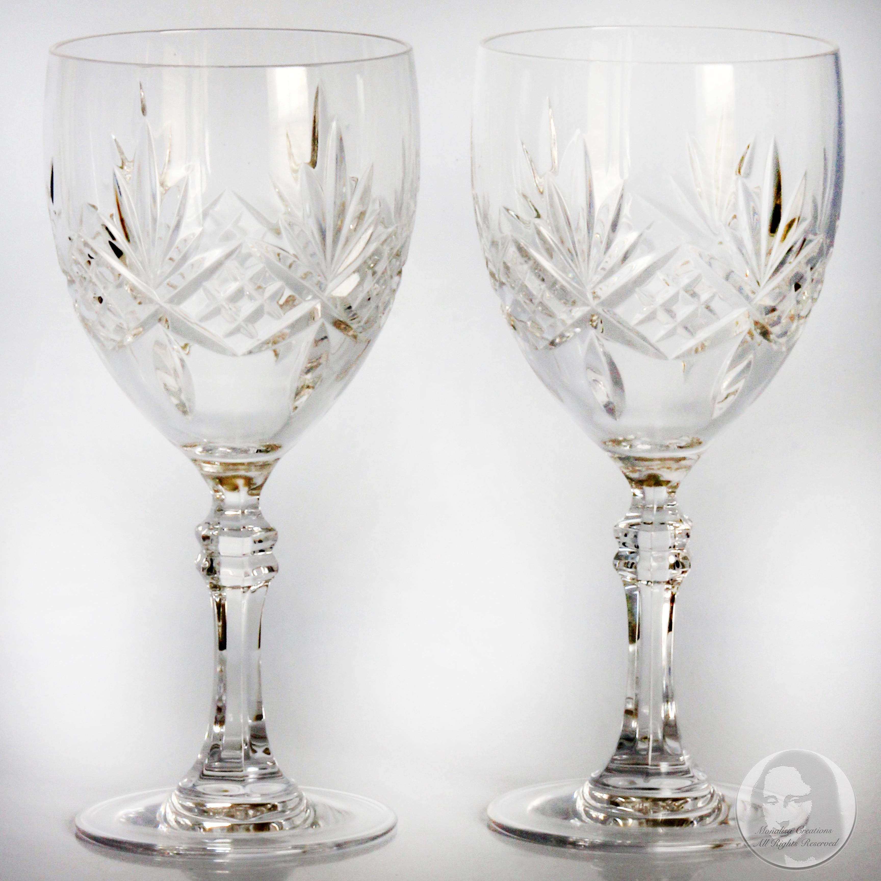 Tiffany & Company Newport Water Goblets Glasses 2pc Set with Box RCR Vintage 80s In Good Condition In Port Saint Lucie, FL