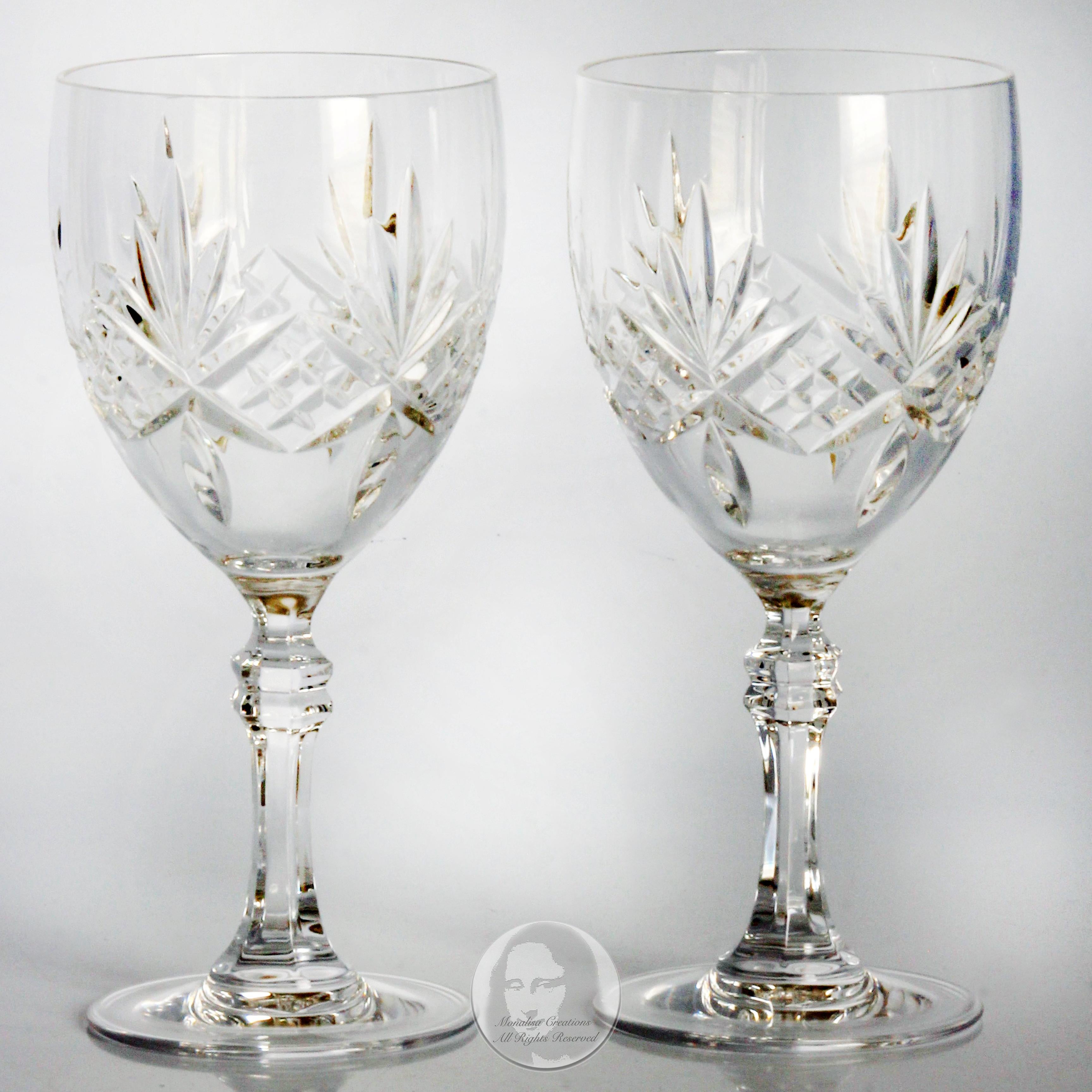 Women's or Men's Tiffany & Company Newport Water Goblets Glasses 2pc Set with Box RCR Vintage 80s