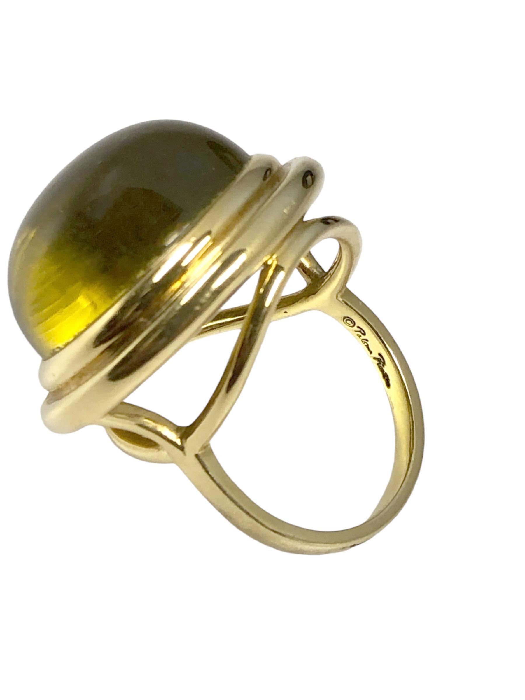 Women's or Men's Tiffany & Company Paloma Picasso Large Impressive Citrine Cabochon Ring For Sale