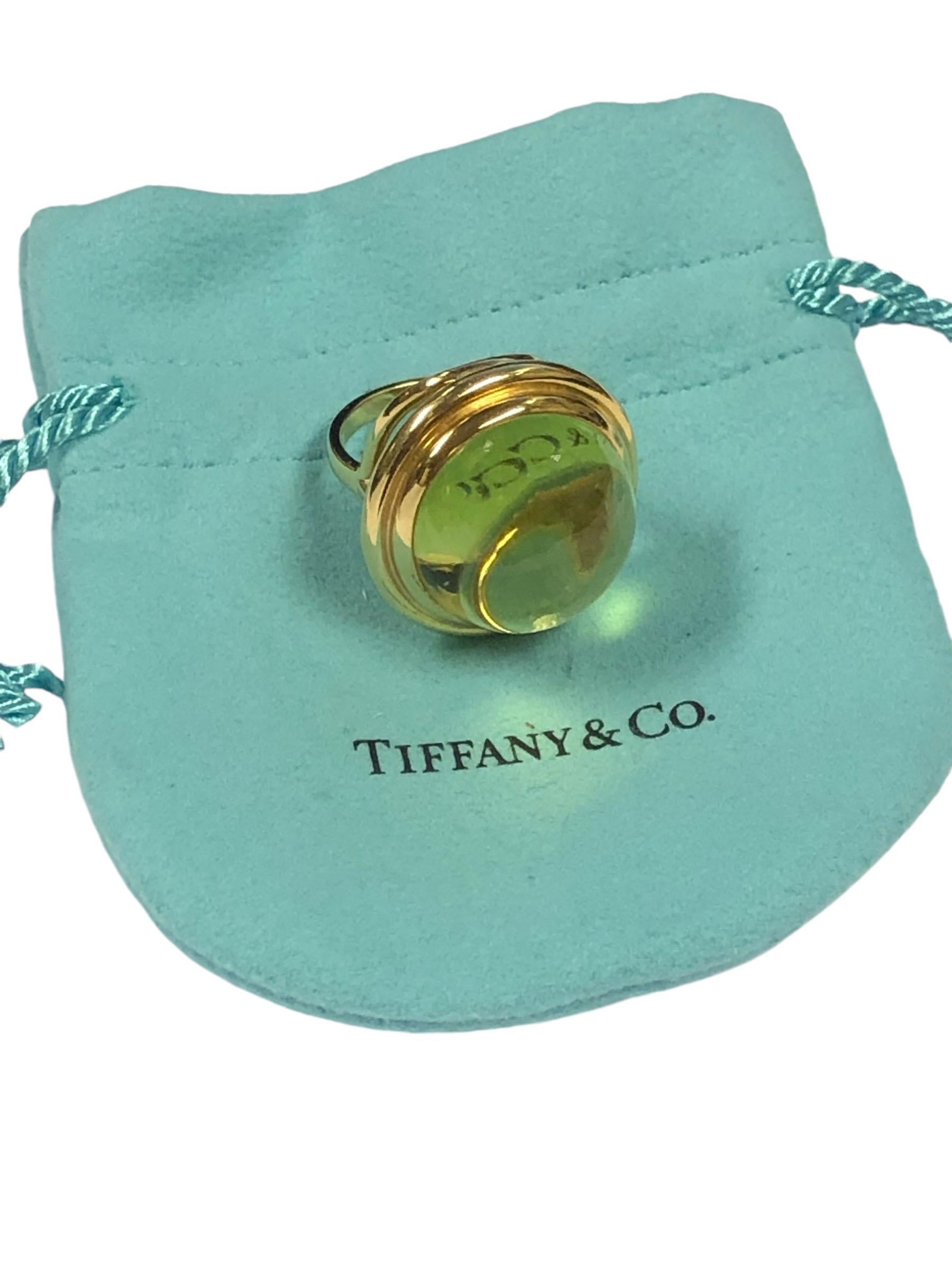 Tiffany & Company Paloma Picasso Large Impressive Citrine Cabochon Ring For Sale 3