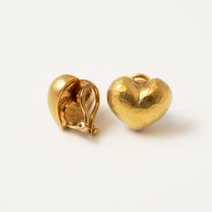 Tiffany & Company Paloma Picasso Vintage Yellow Gold Heart Earrings
