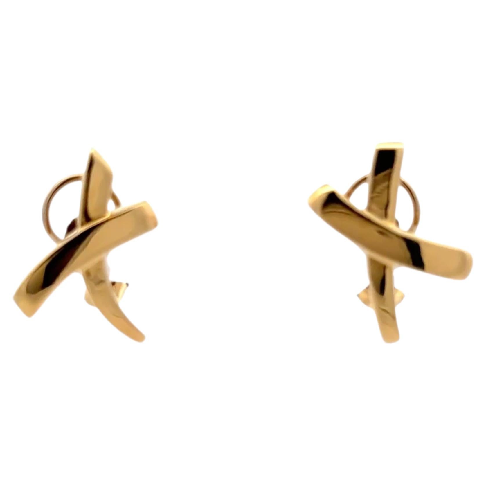 Pendientes «X» de Paloma Picasso de Tiffany & Company, en oro amarillo de 18 quilates, tamaño grande