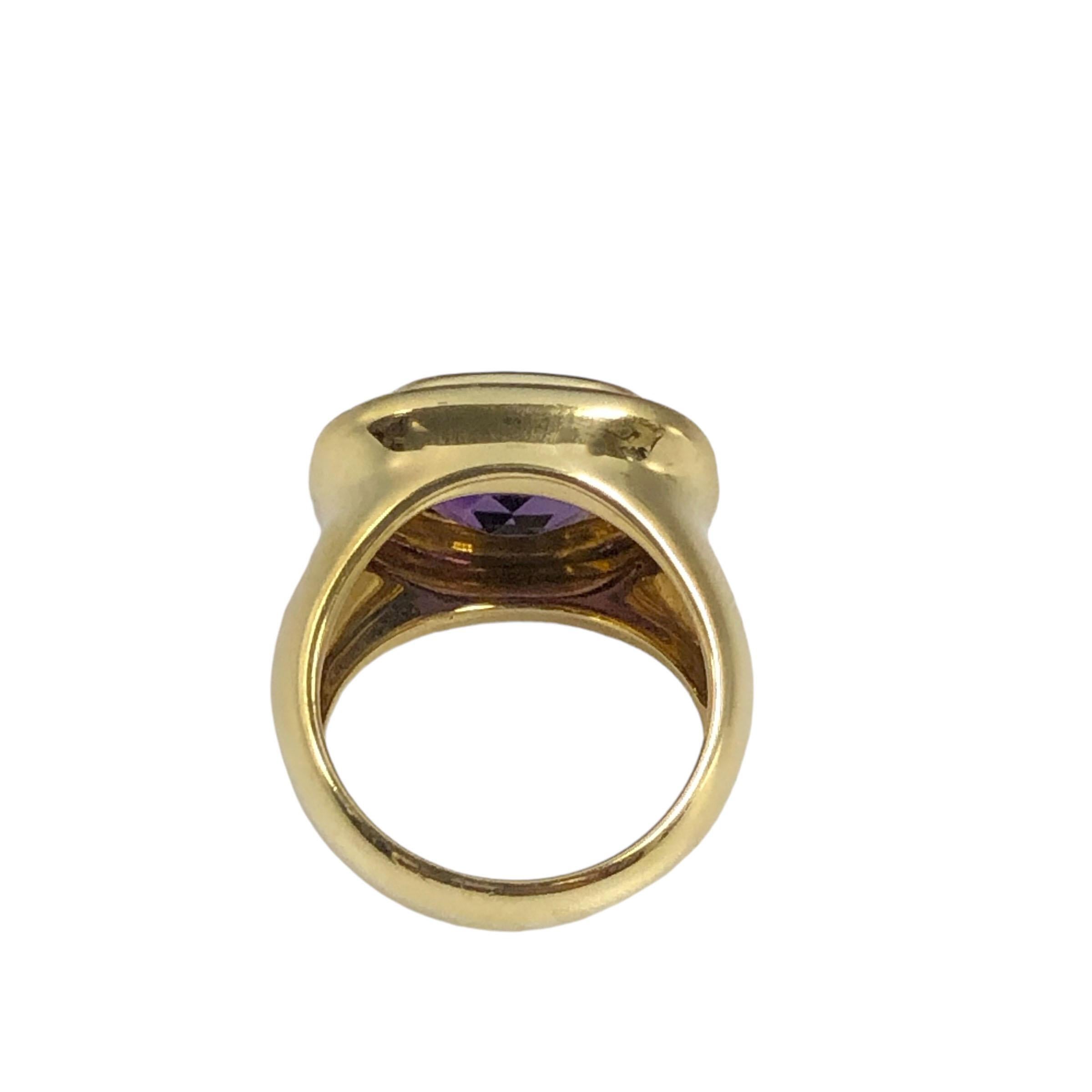 Tiffany & Company Paloma Picasso Yellow Gold and Amethyst Ring In Excellent Condition For Sale In Chicago, IL