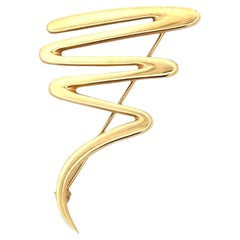 Tiffany & Company Paloma Picasso Zig Zag 18KYG Vintage Brooch Pin