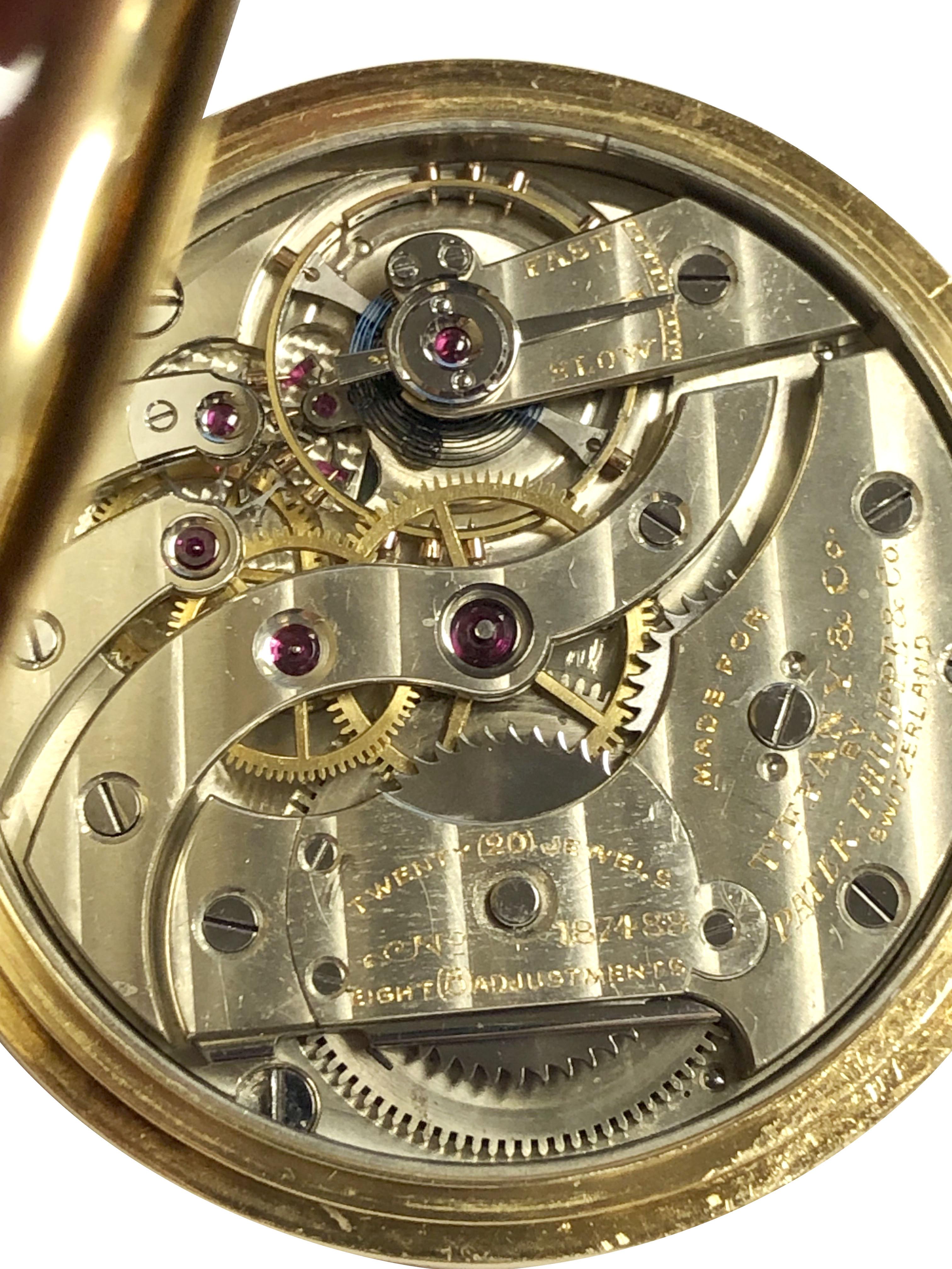 Patek Philippe Antike Gelbgold-Taschenuhr von Tiffany & Company im Angebot 1