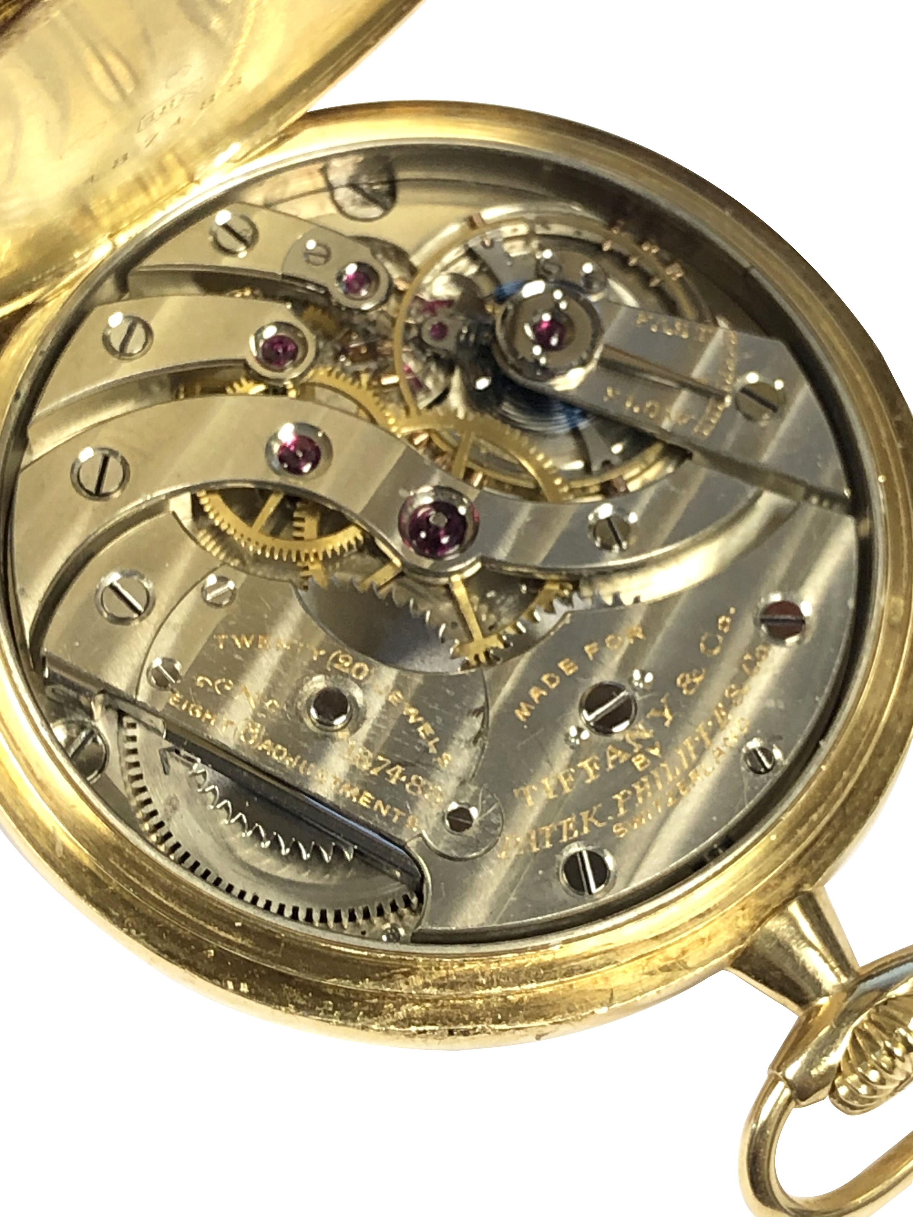 Patek Philippe Antike Gelbgold-Taschenuhr von Tiffany & Company im Angebot 2