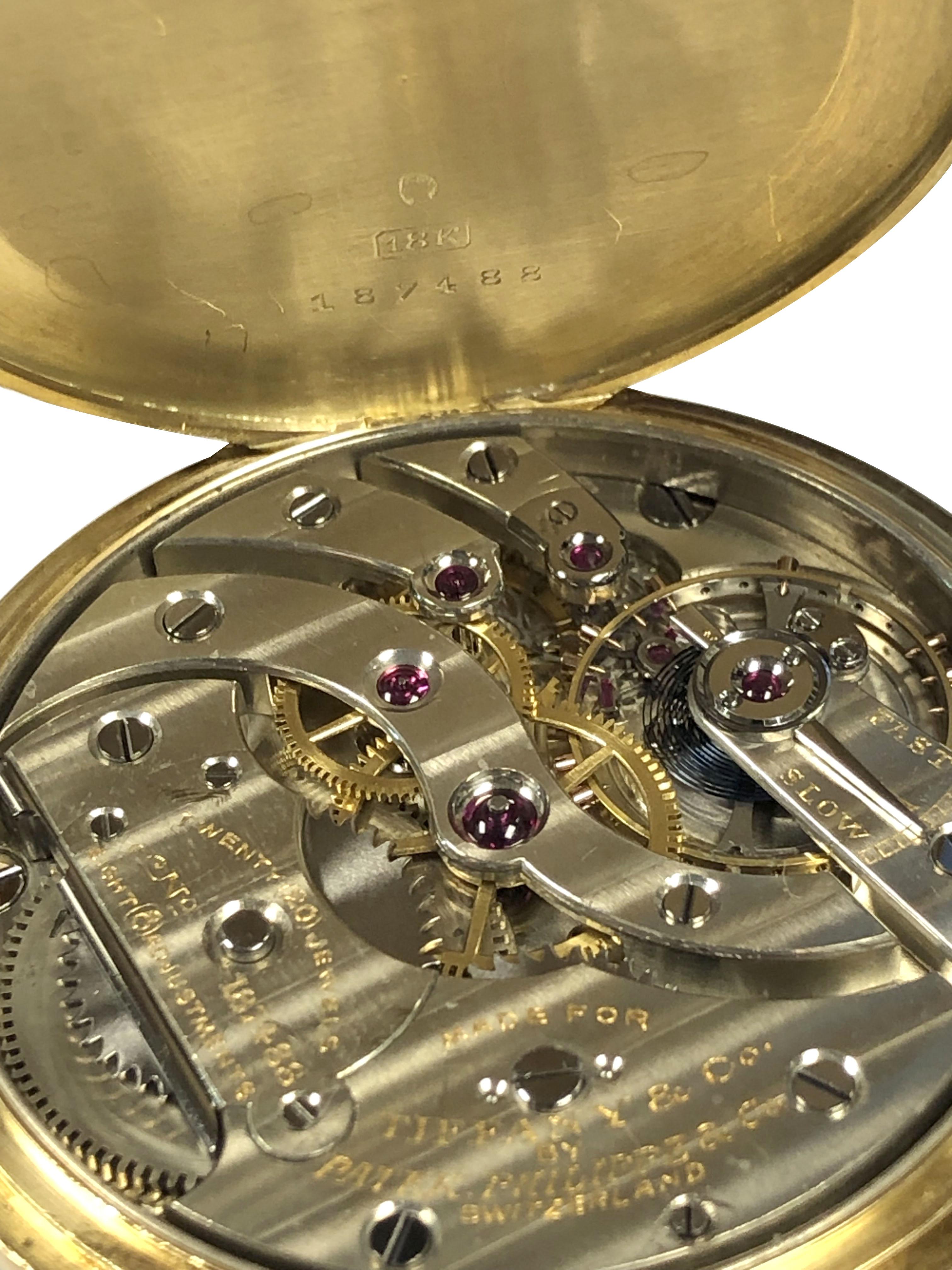 Patek Philippe Antike Gelbgold-Taschenuhr von Tiffany & Company im Angebot 3