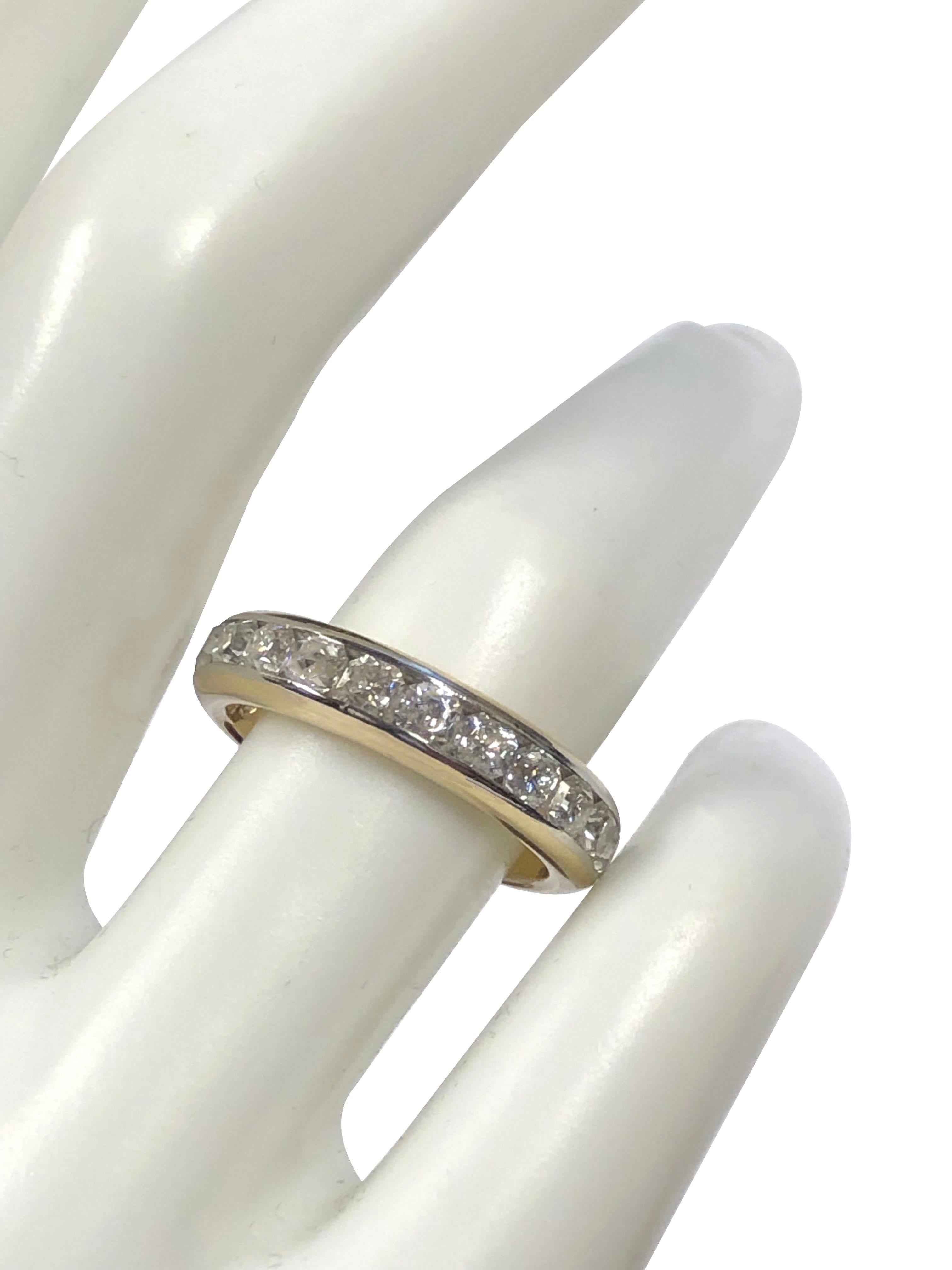 Tiffany & Company Platinum and 18k Lucida Diamond Eternity Band Ring For Sale 1