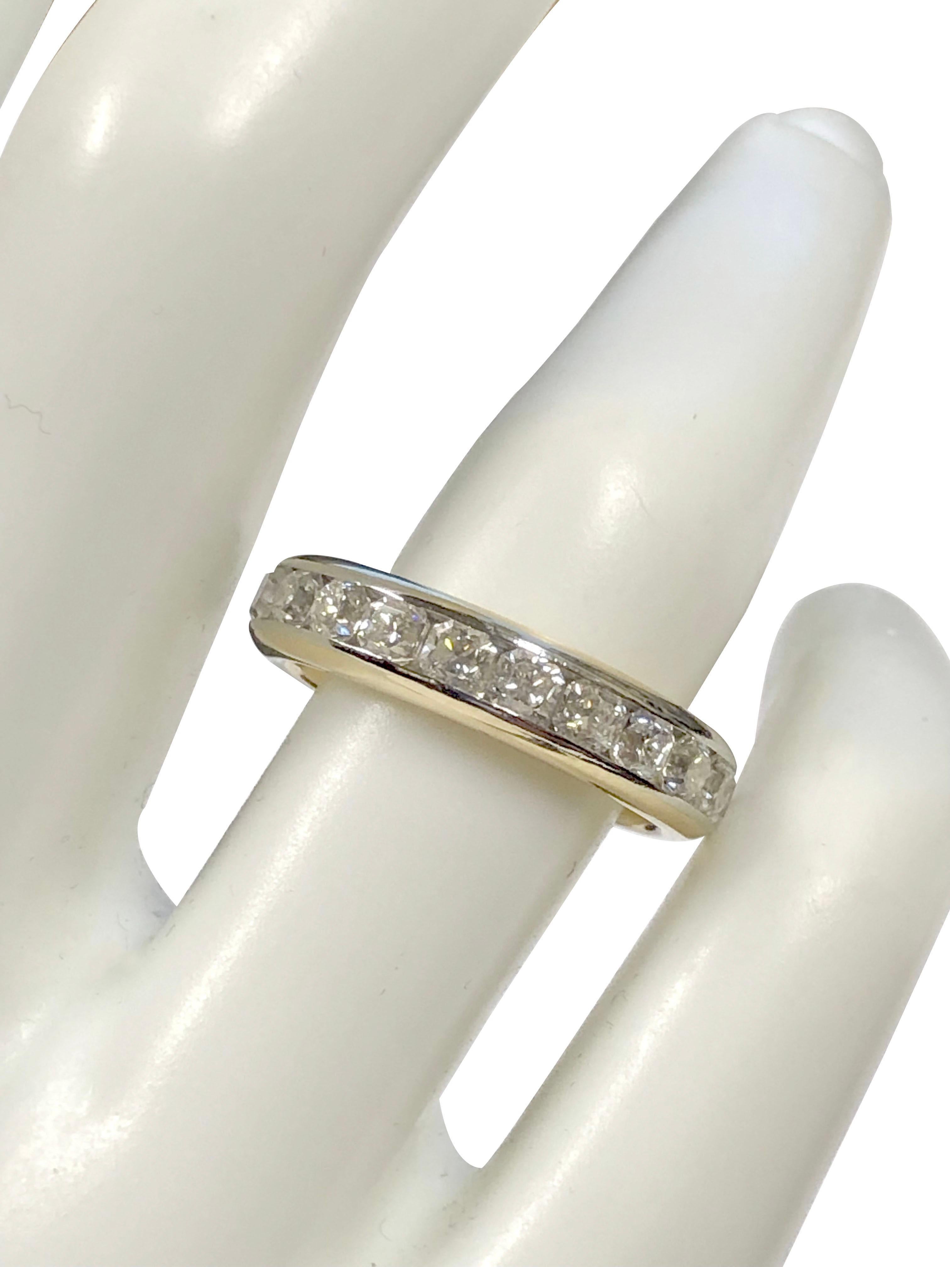 Tiffany & Company Platinum and 18k Lucida Diamond Eternity Band Ring For Sale 2