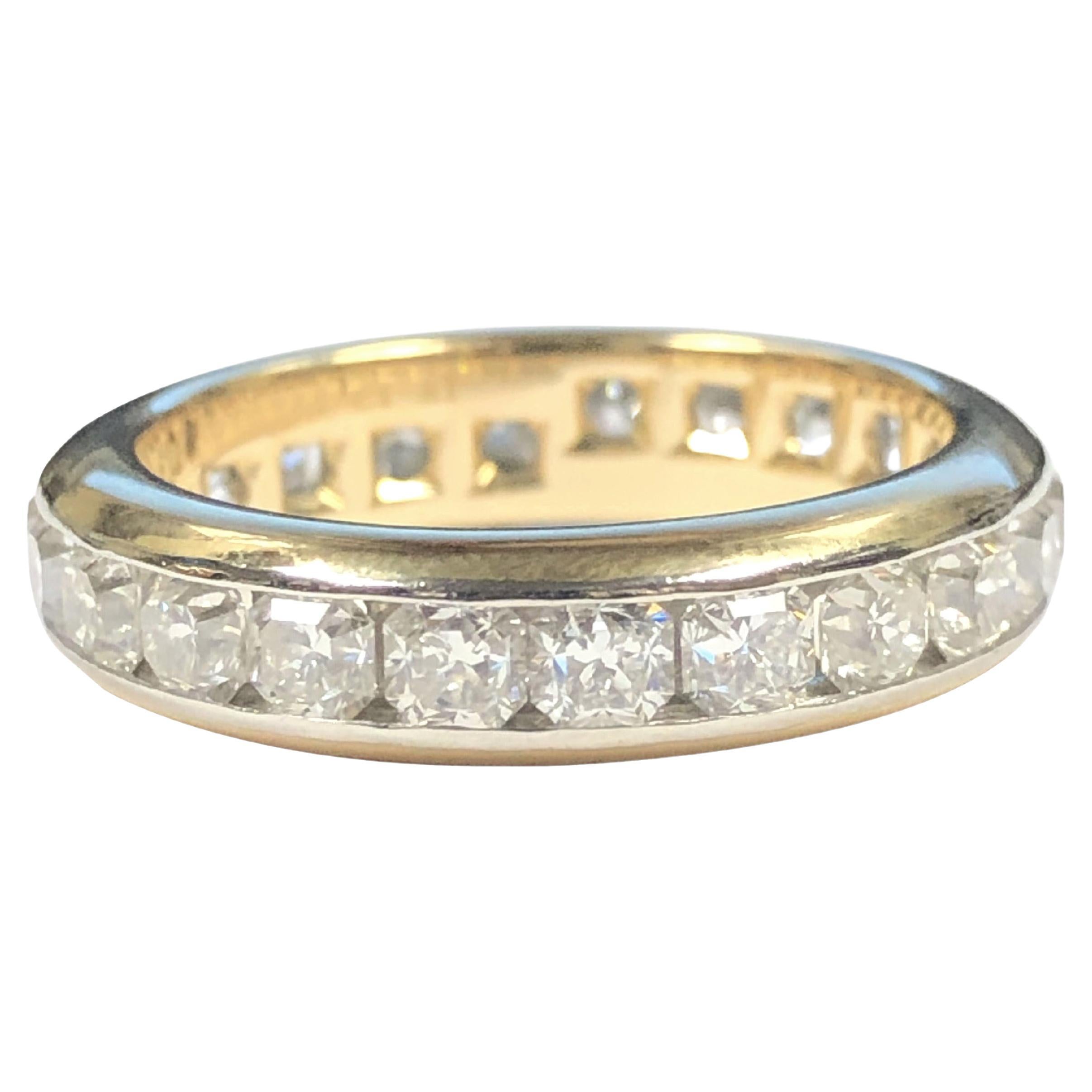 Tiffany & Company Platinum and 18k Lucida Diamond Eternity Band Ring For Sale