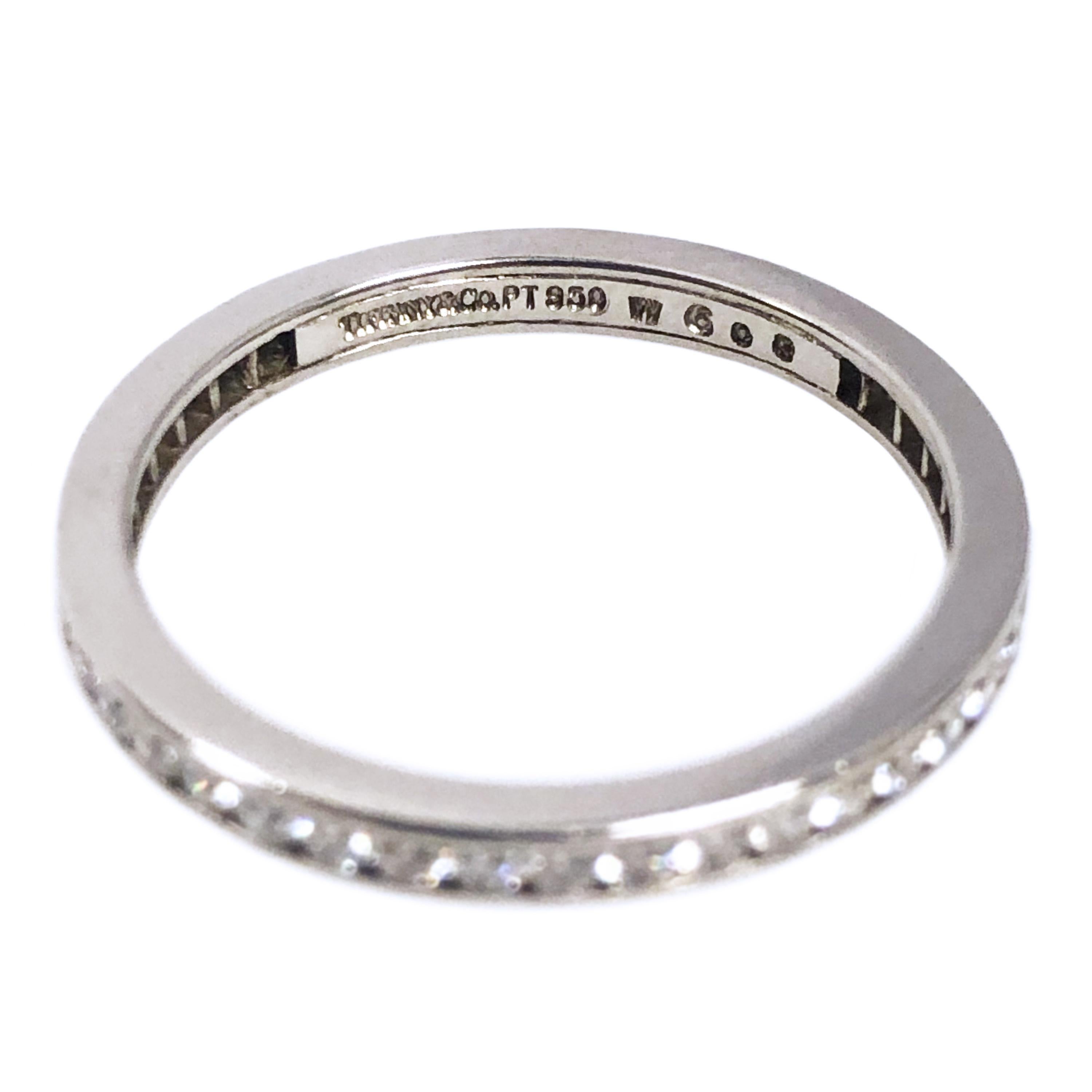 Women's or Men's Tiffany & Co. Platinum and Diamond Eternity Band Ring